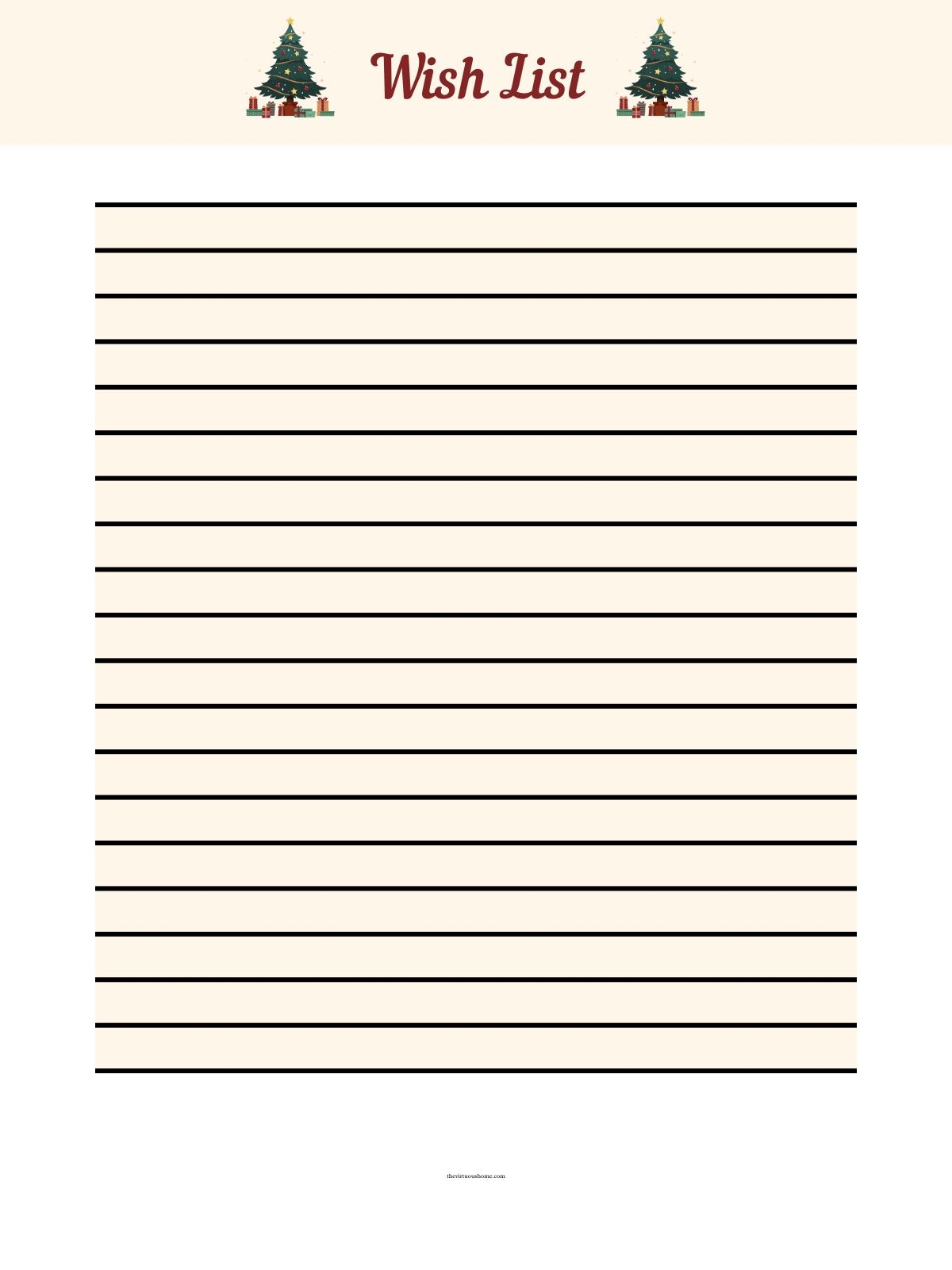 Free Printable Christmas List Paper
