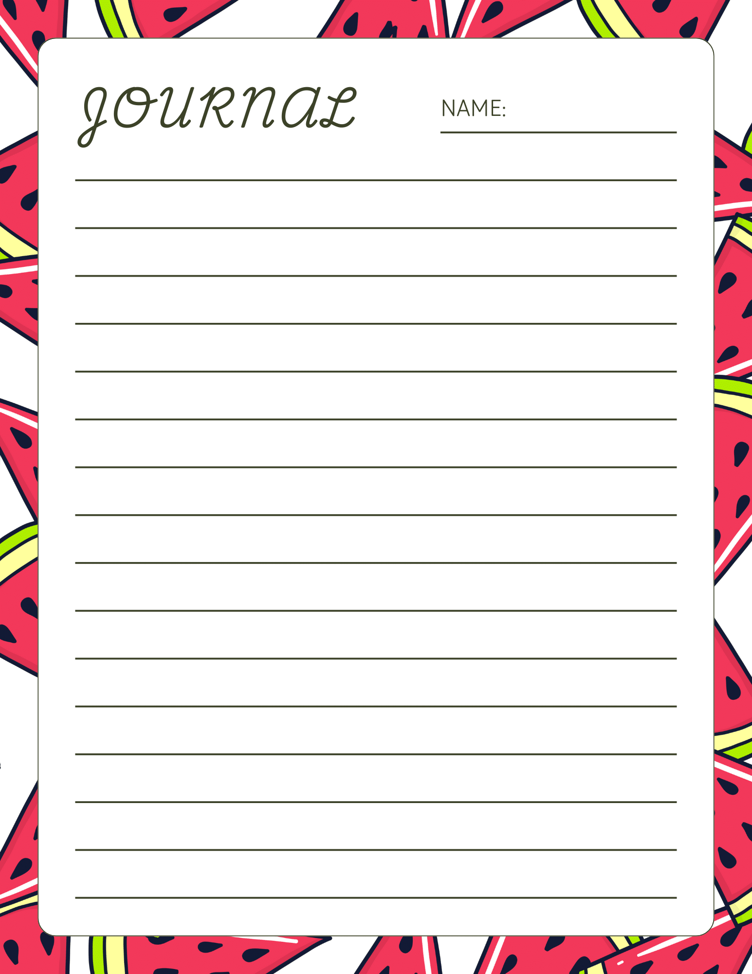 Cute Printable Notebook Paper