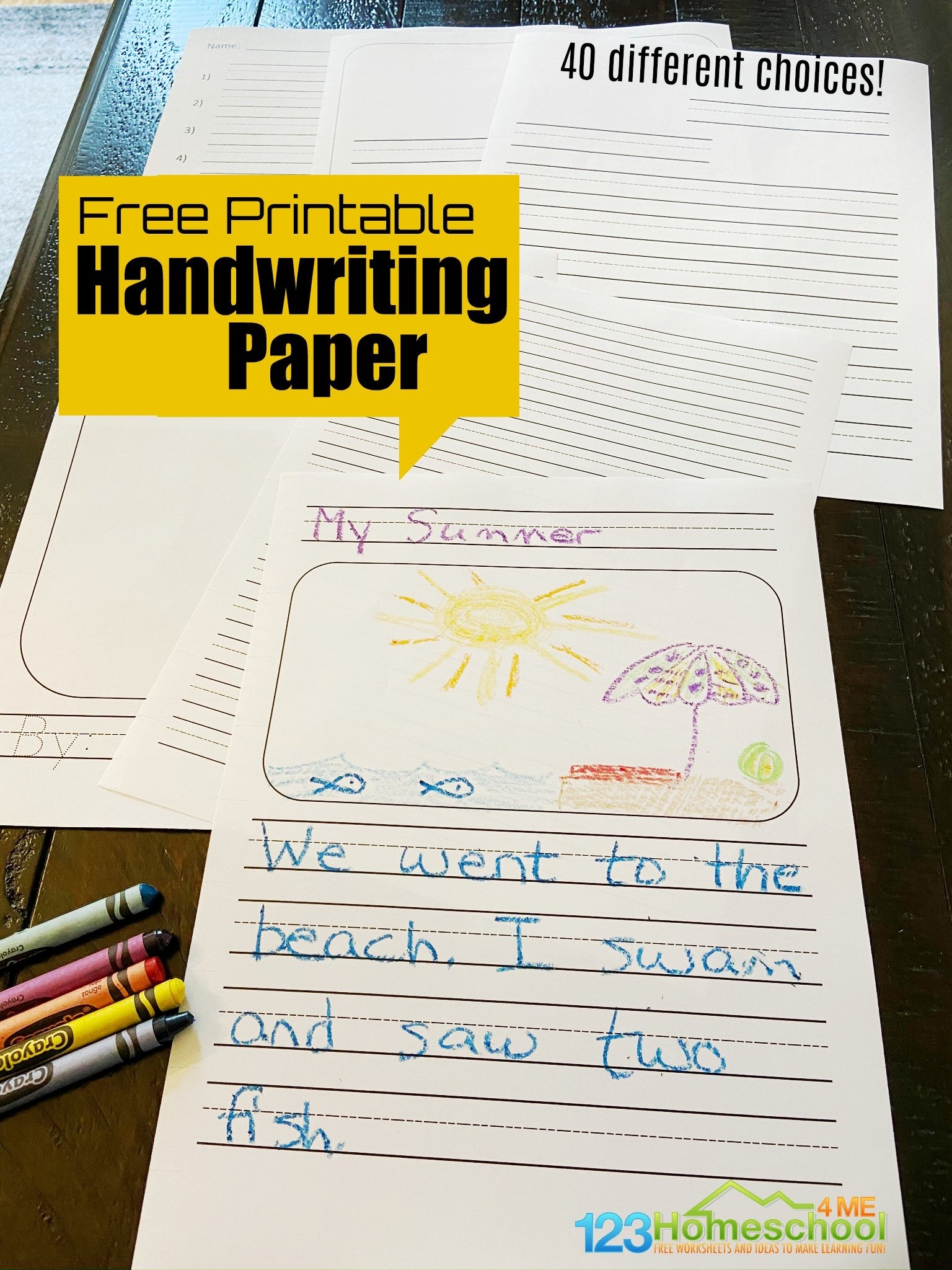 Printable Kindergarten Writing Paper Free