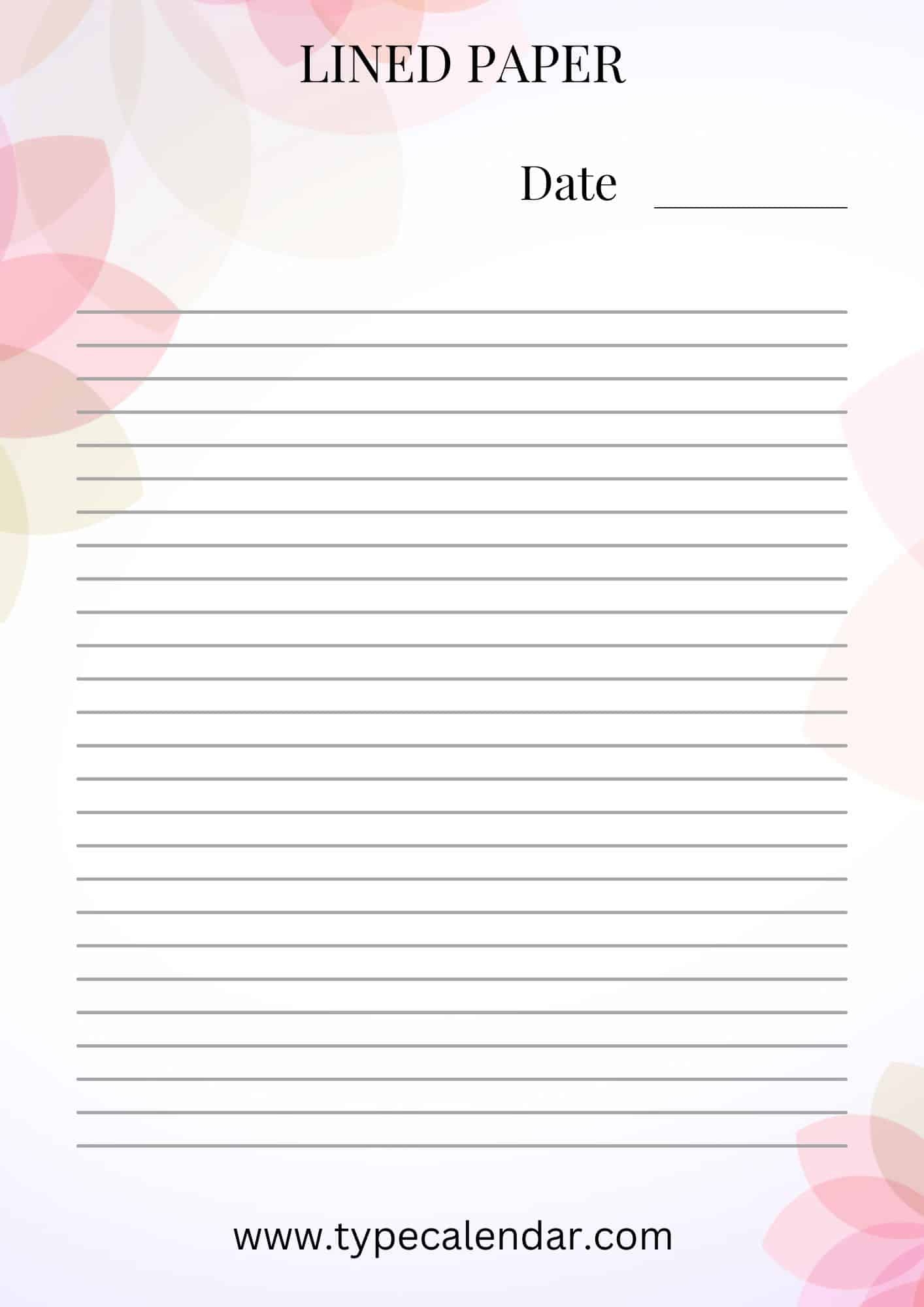 Printable Lined Paper Free