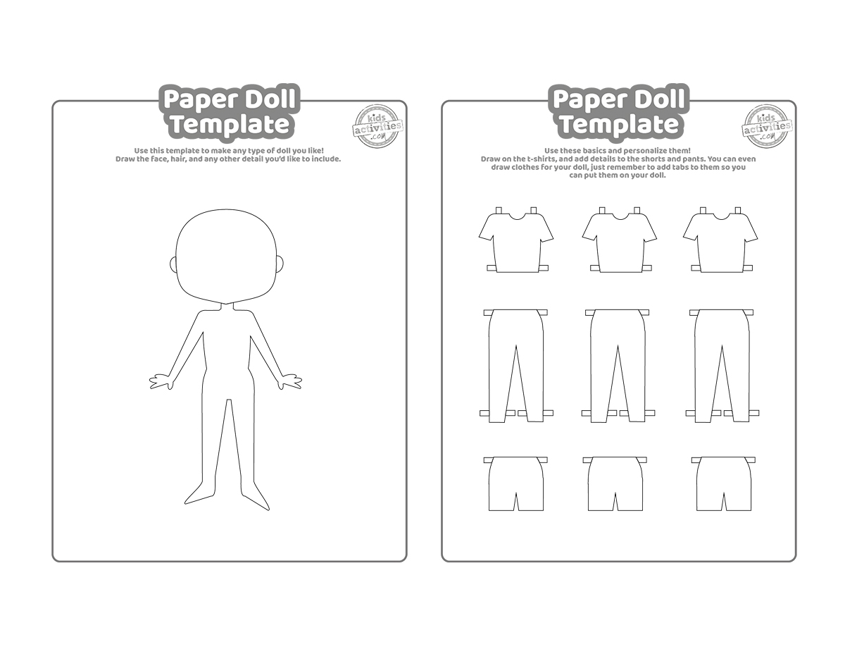 Printable Paper Doll Template