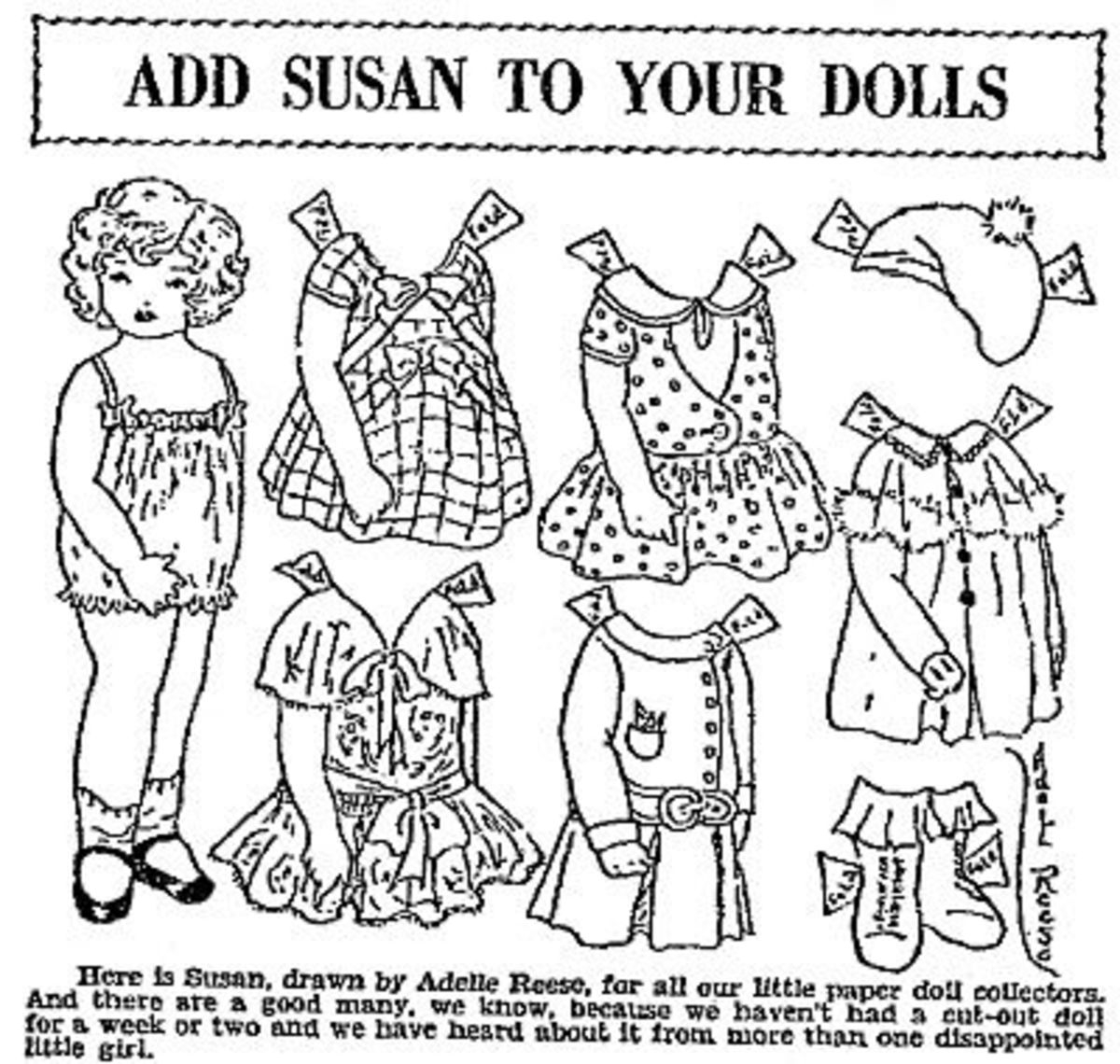 Free Printable Paper Dolls Black And Store White