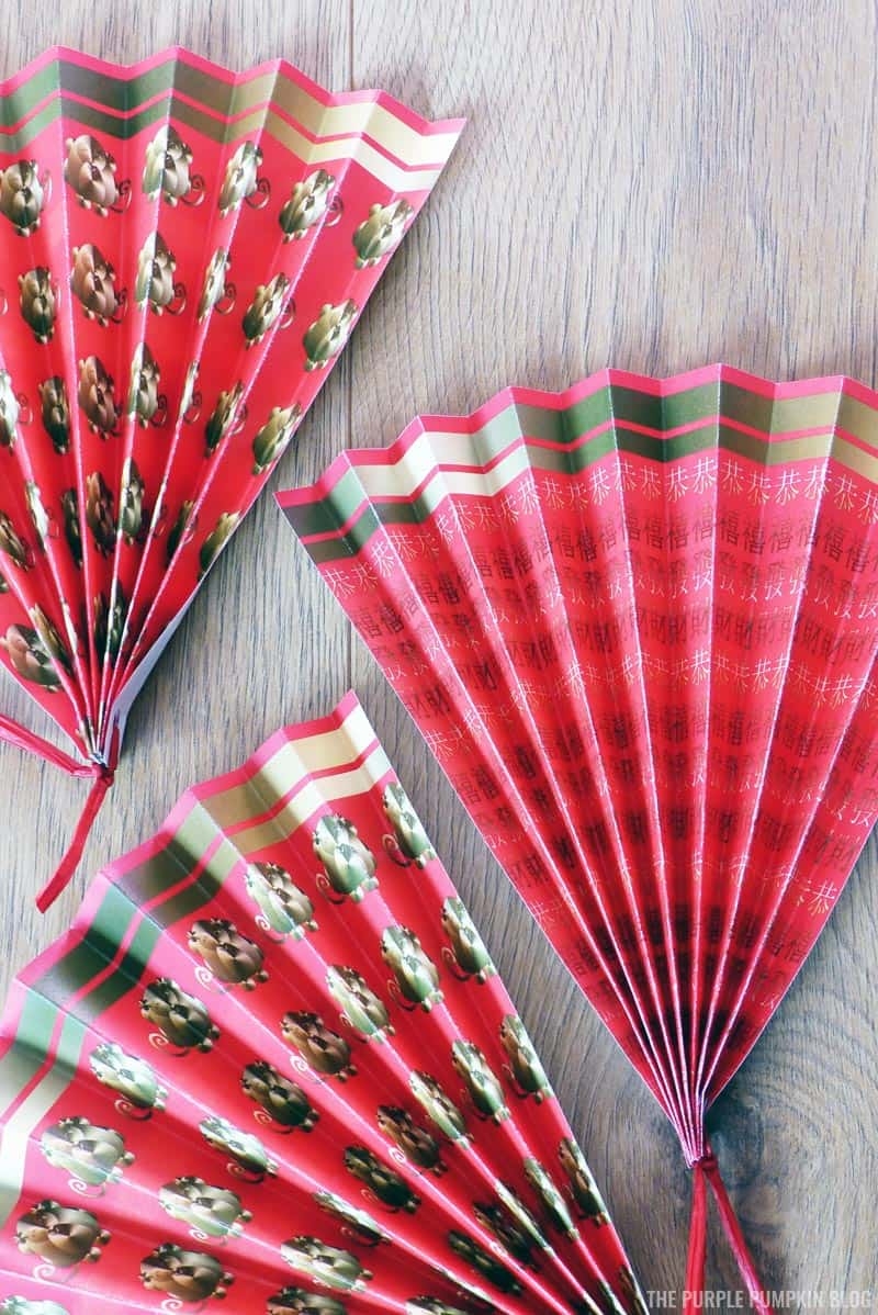 Free Printable Paper Hand Fans For Chinese New Year