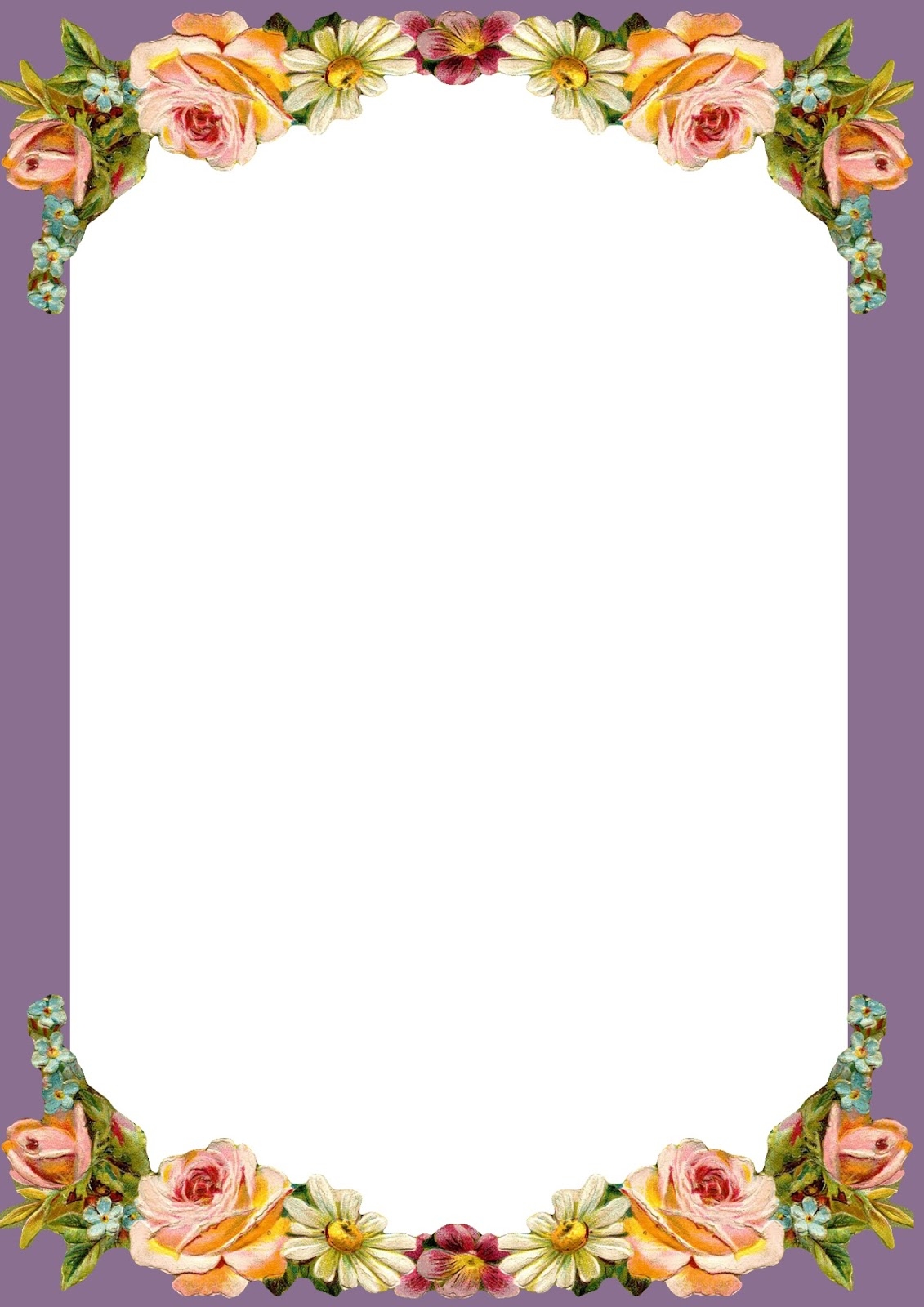 Free Printable Vintage Flower Stationery Ausdruckbares Briefpapier Freebie