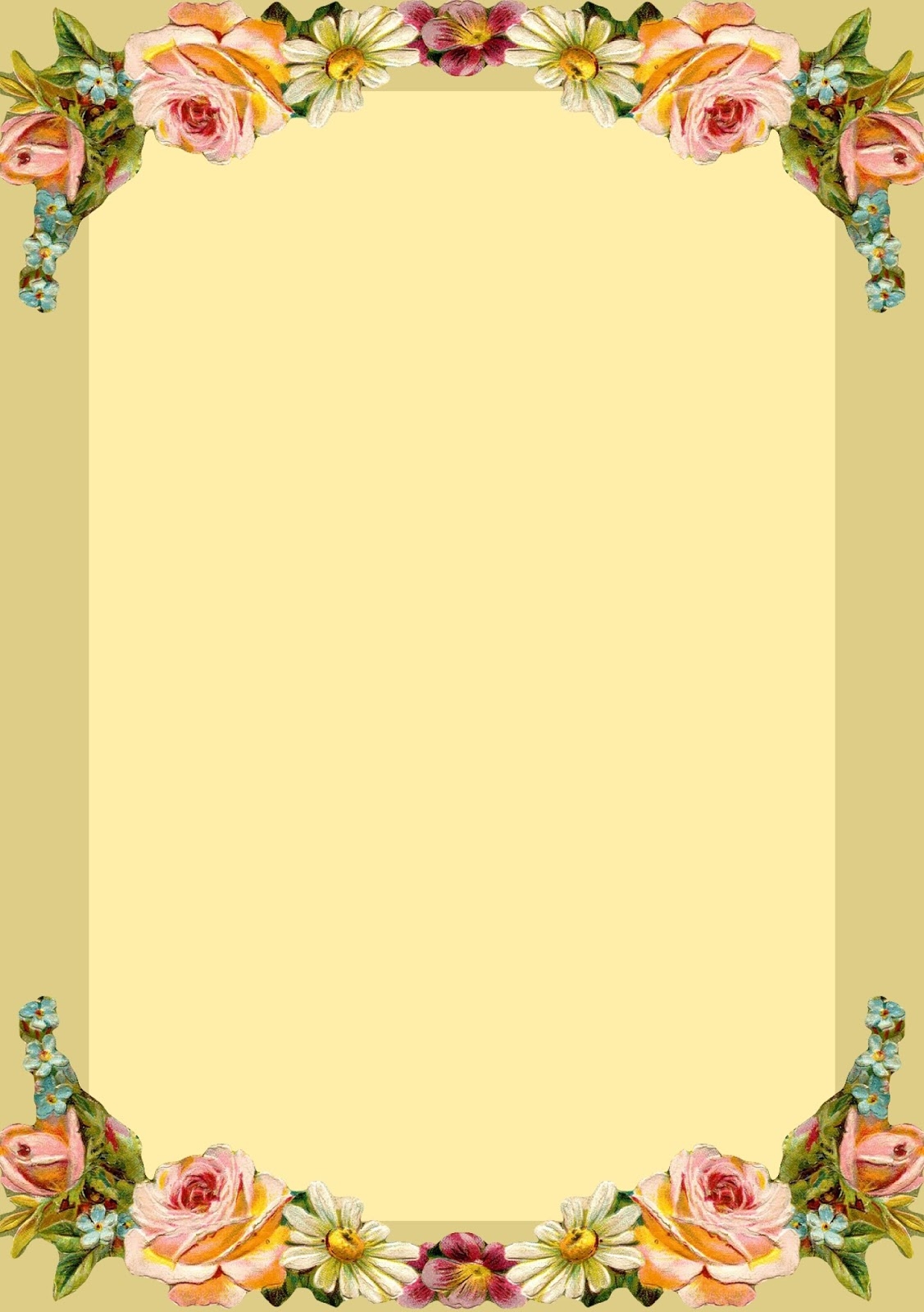 Free Printable Vintage Flower Stationery Ausdruckbares Briefpapier Freebie