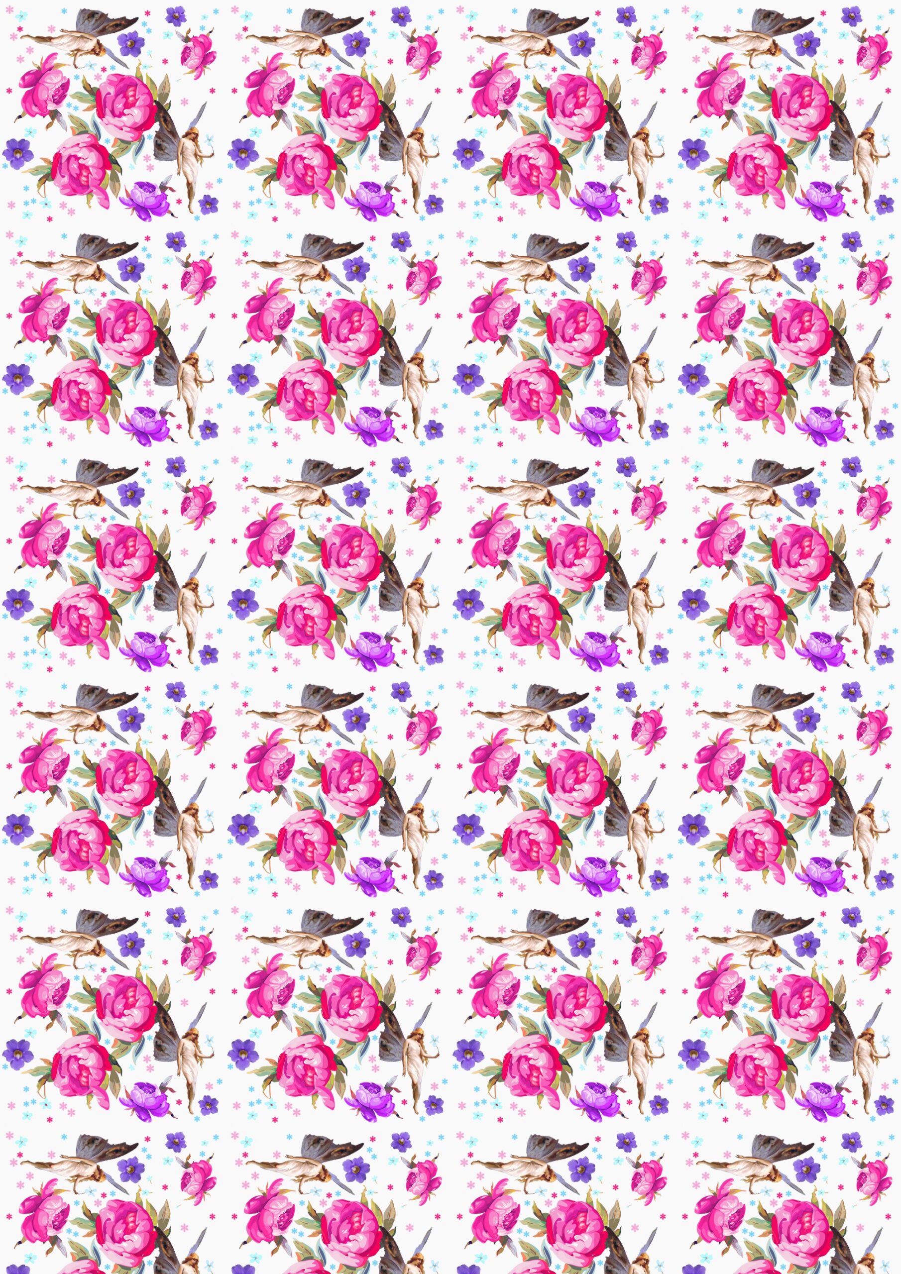 Free Scrapbook Paper Garden Flower Fairies Large Rooftop Post Printables