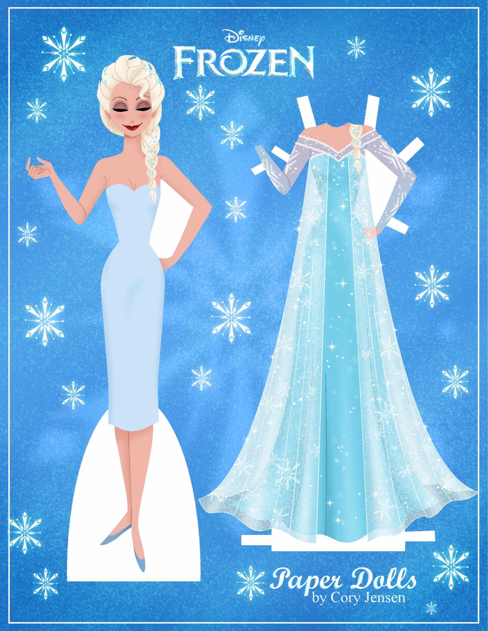 Frozen 2 Elsa And Anna Paper Dolls With Clothing And Dresses From The Movie YouLoveIt