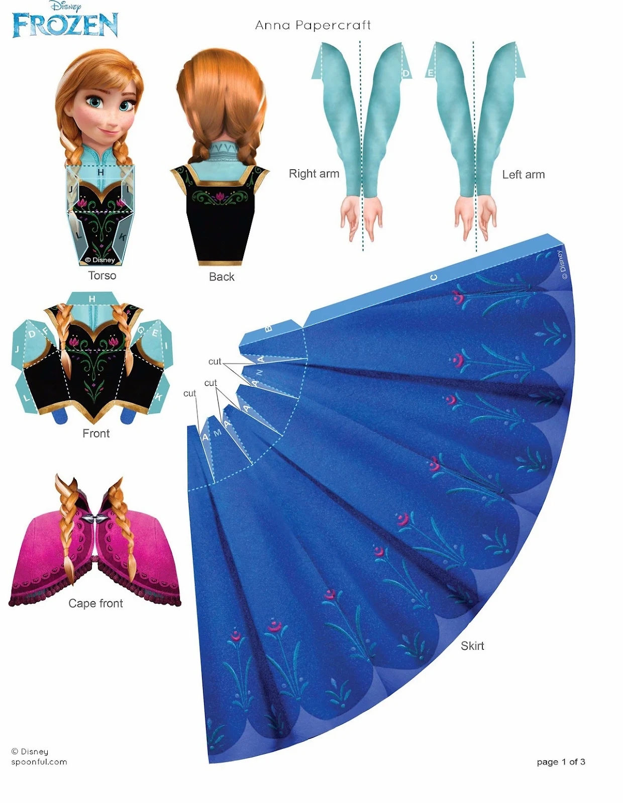 Frozen Free Printable 3D Paper Dolls Oh My Fiesta In English