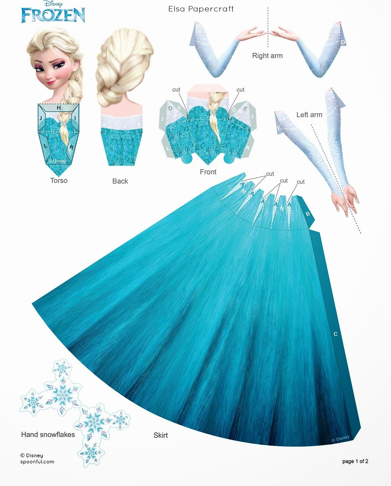 Frozen Free Printable 3D Paper Dolls Oh My Fiesta In English