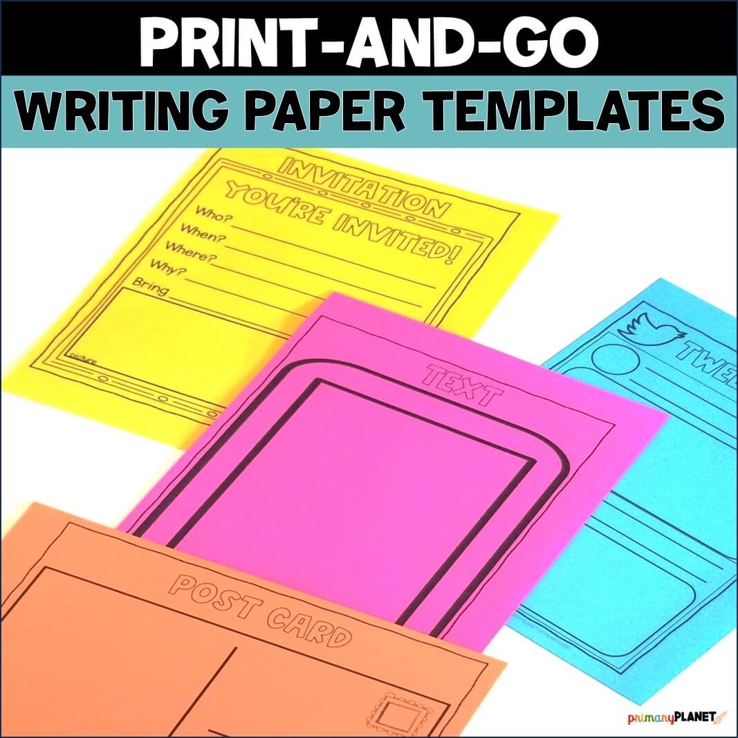 Fun Printable Writing Paper Templates For Writing Center Activities Primary Planet