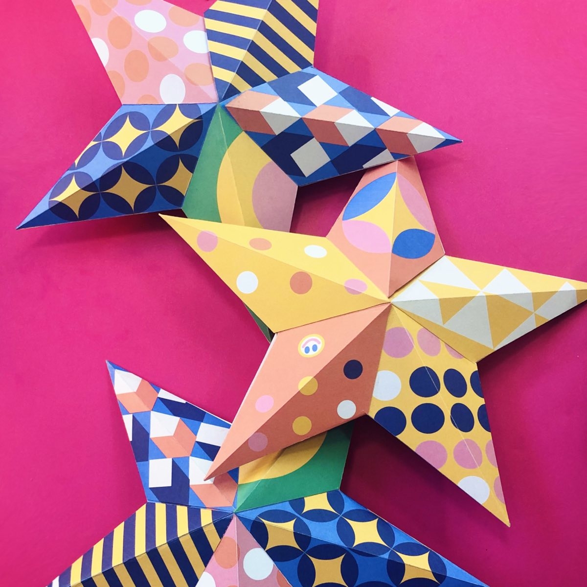 Geometric Star Template Homemade Decorations Happythought