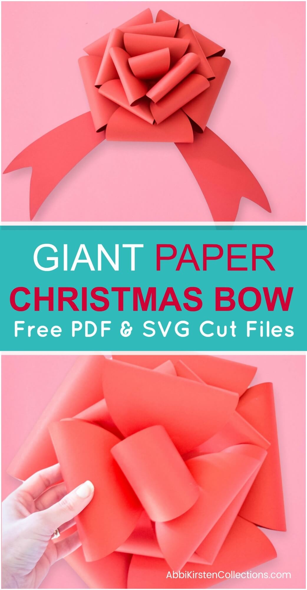 Giant Free Paper Christmas Bow Template Abbi Kirsten Collections