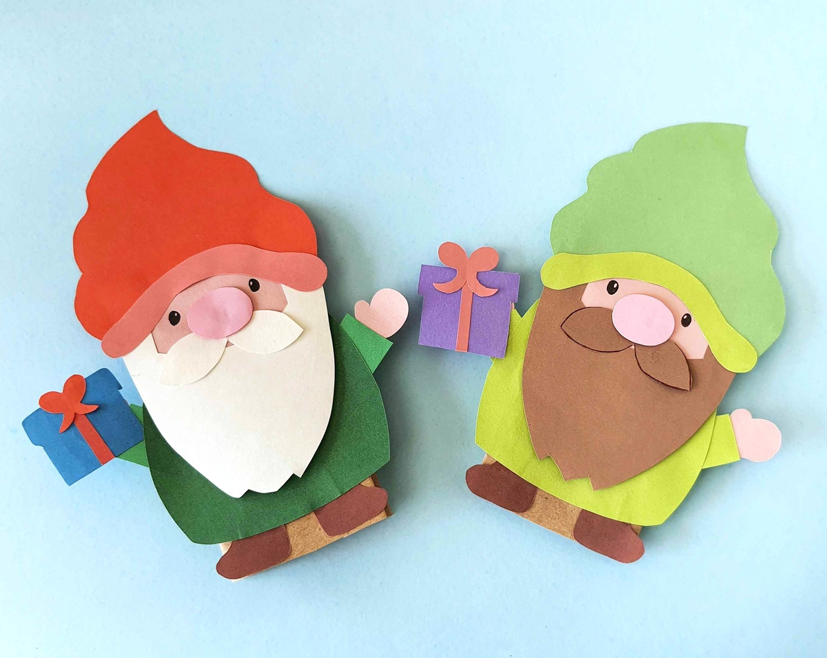 Gnome Puppet Craft Paper Bag Puppet Template