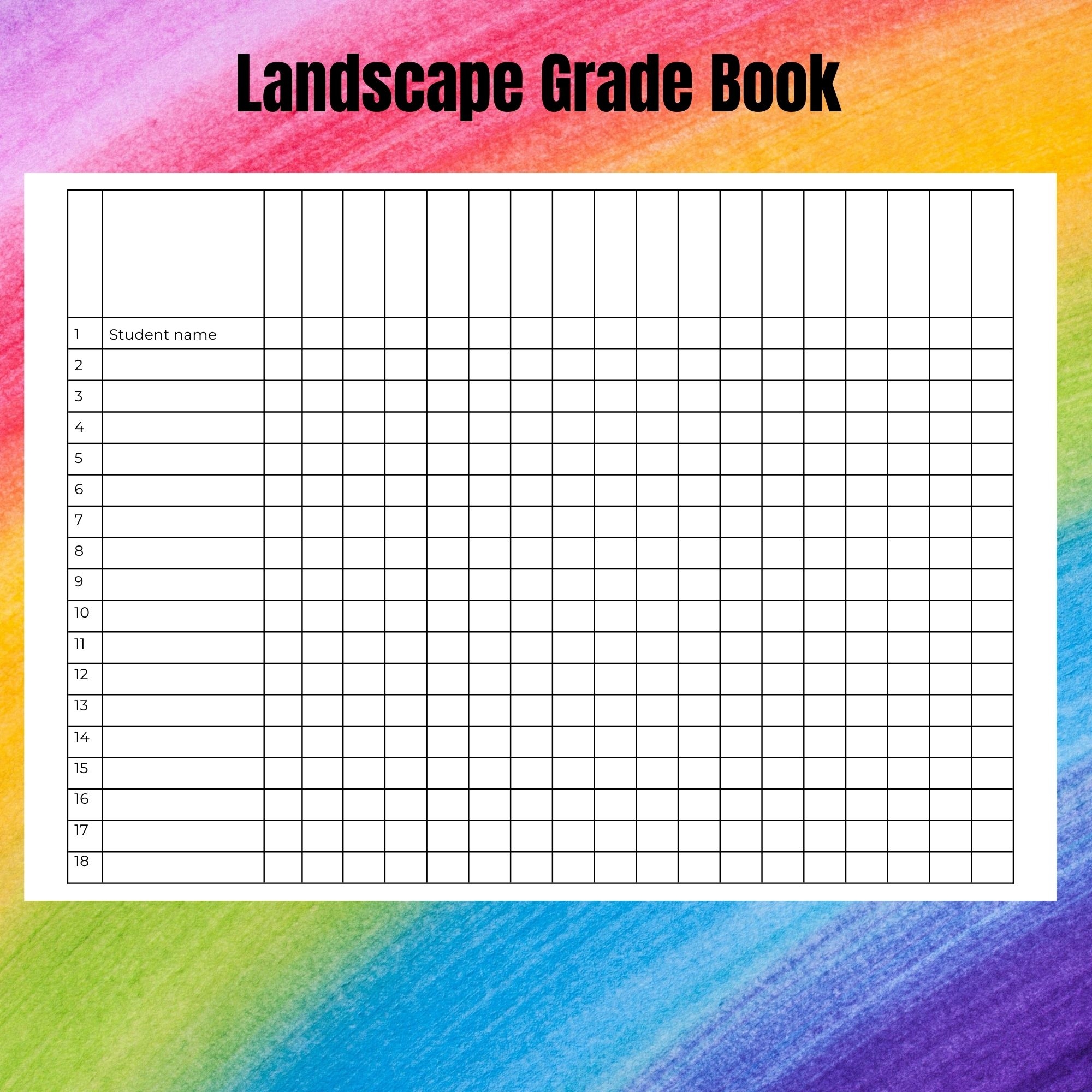 Printable Gradebook Paper