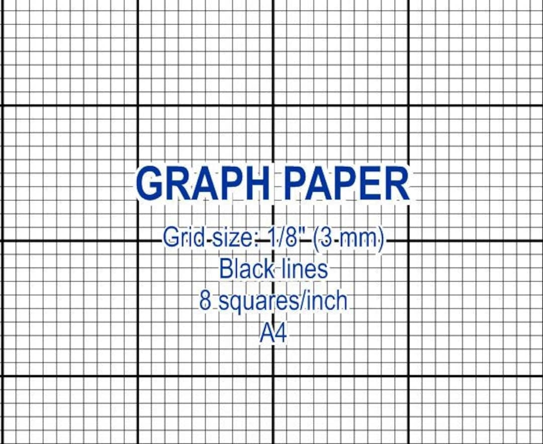 Graph Paper Printable 3 Mm Grid Cross Stitch Design 8 Squares Per Inch Black Lines A4 Instant Download PDF Etsy Australia