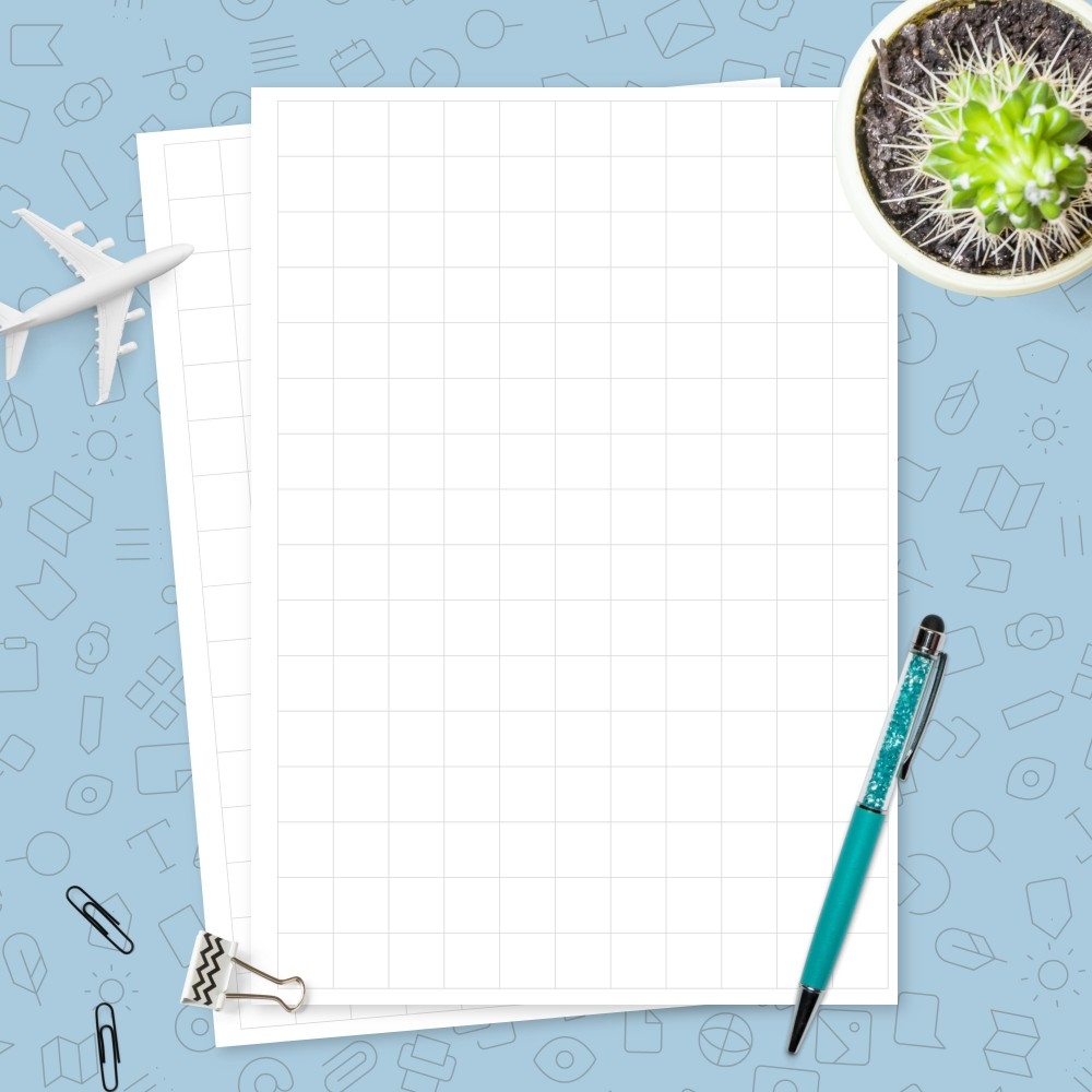 Half Inch Graph Paper Template Printable PDF