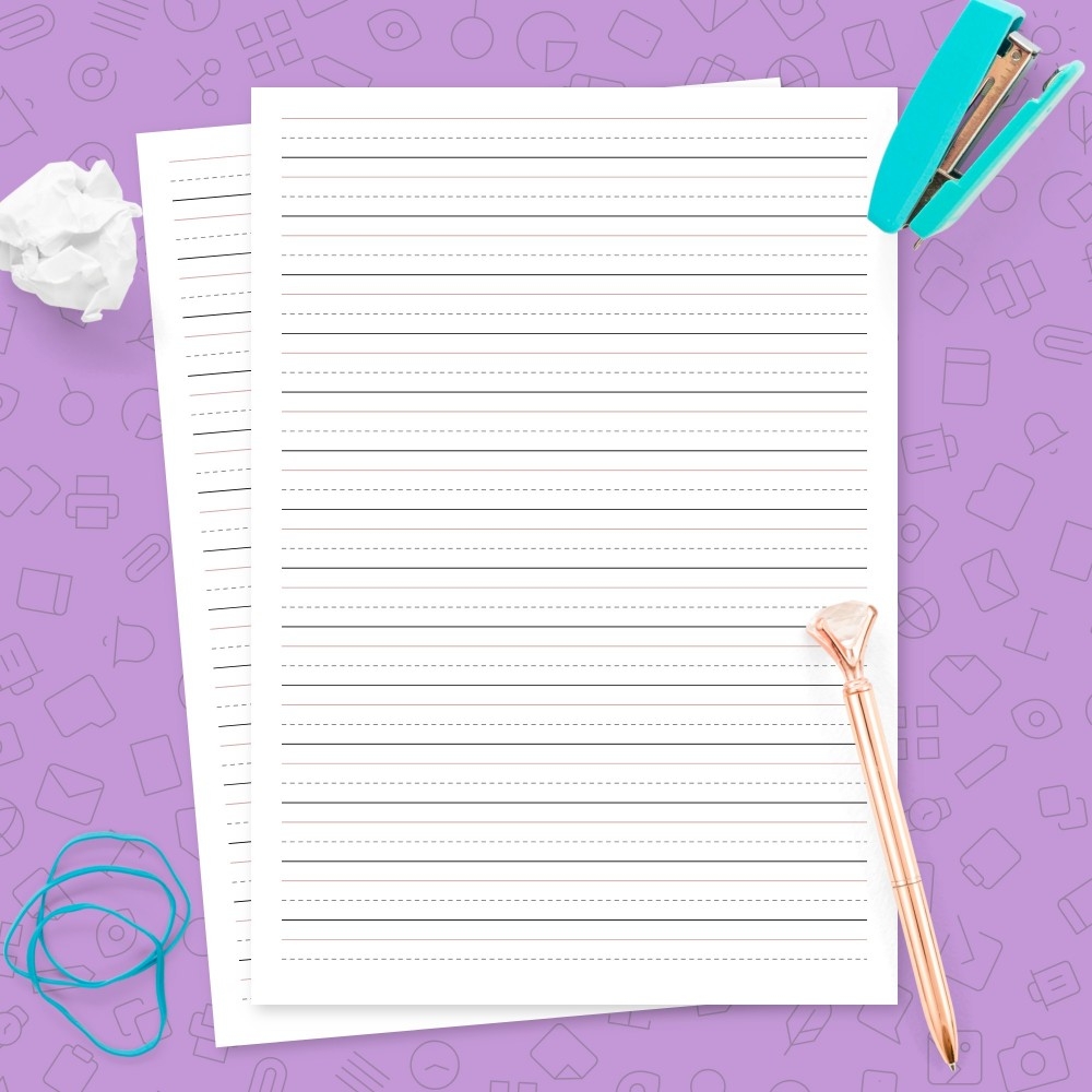 Half Inch Rule Handwriting Paper Template Printable PDF
