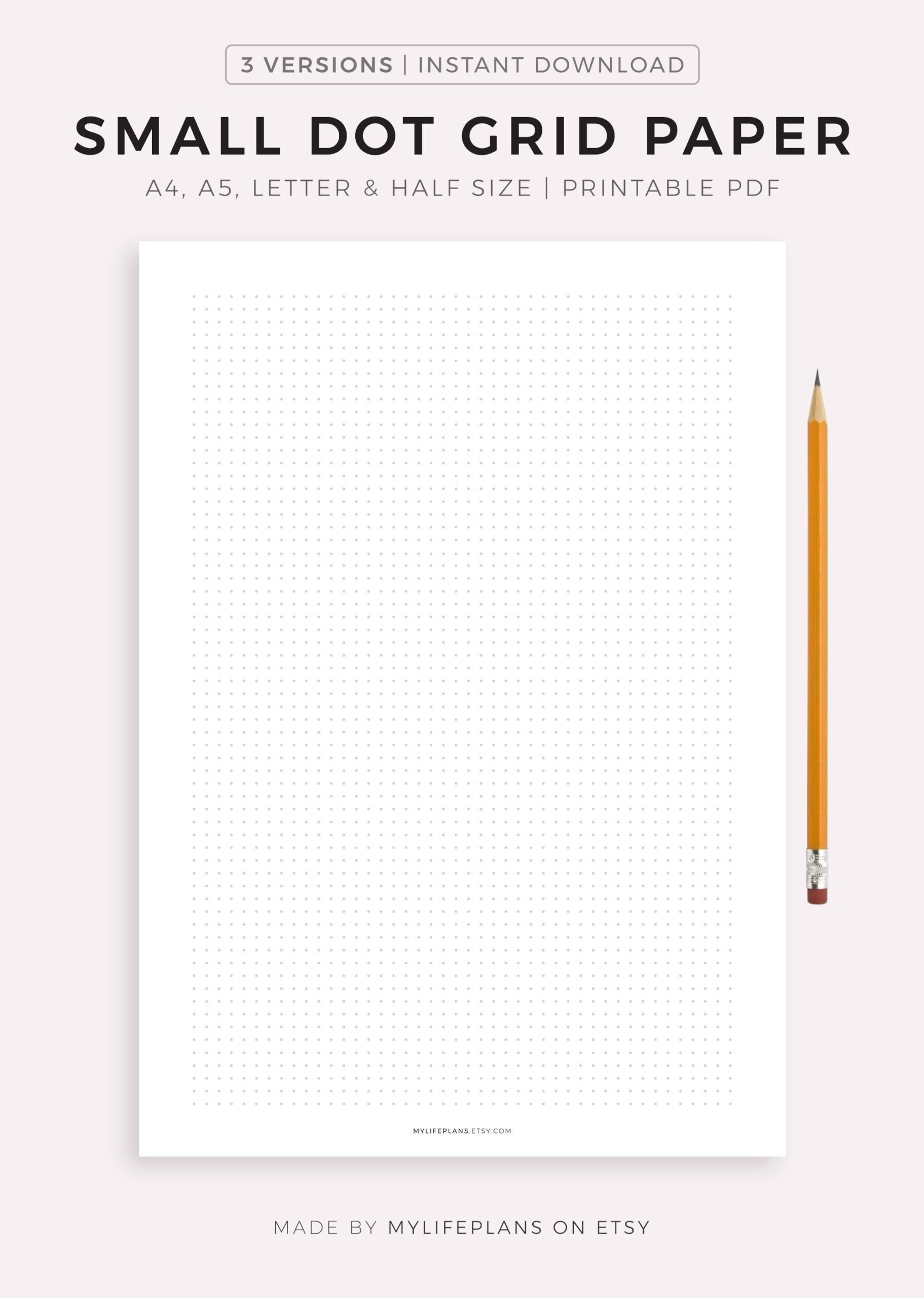 Half Letter Grid Paper Etsy