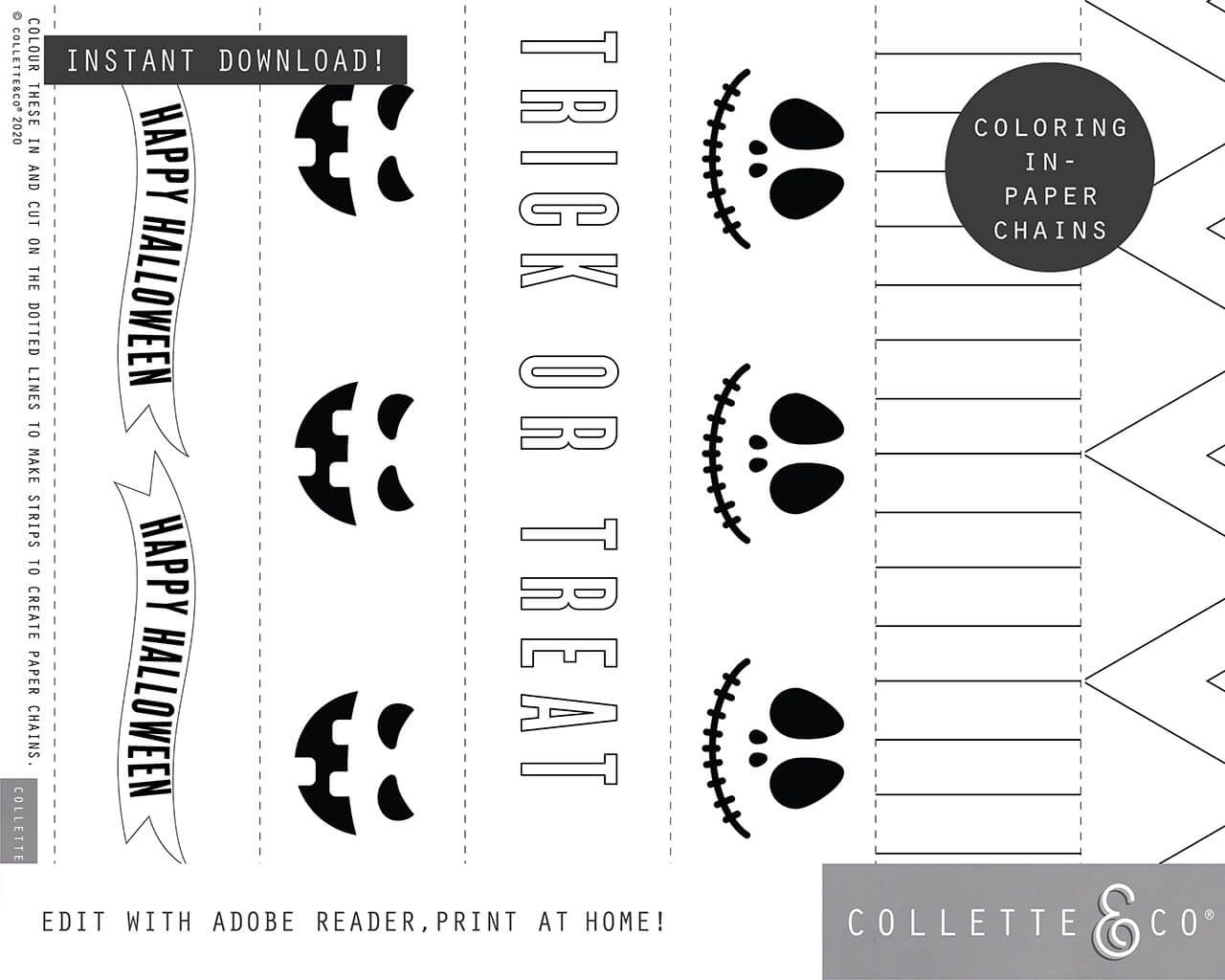 Halloween Paper Chains Printable Collette Co 