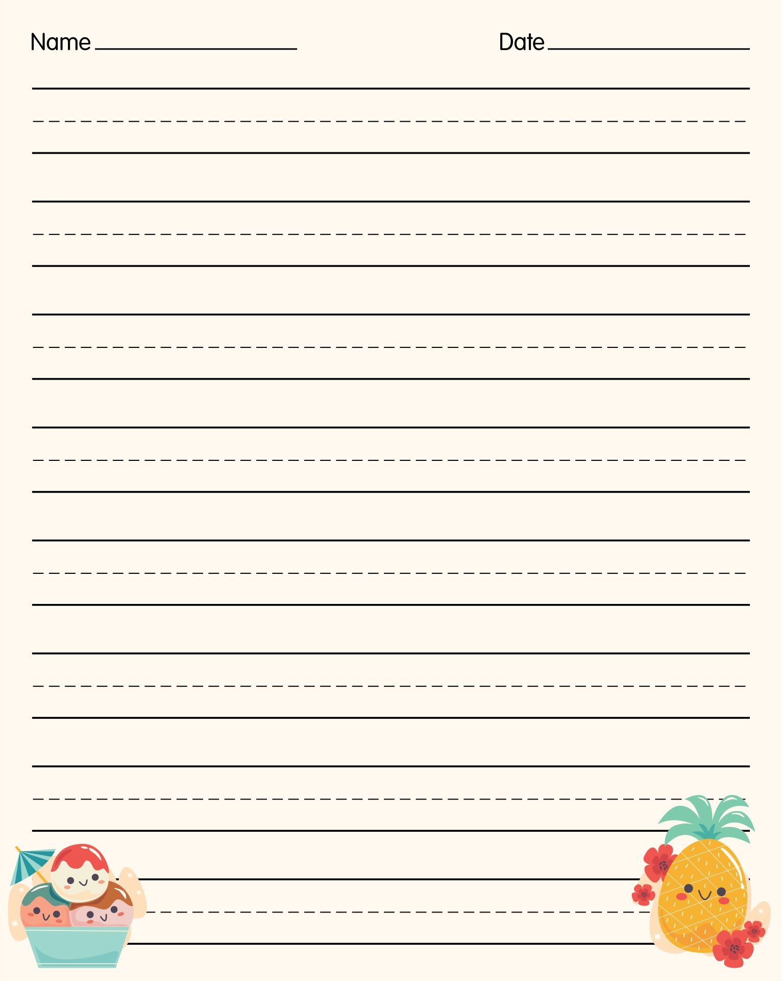 Free Printable Paper Kindergarten Blue And Red Lines For Writing