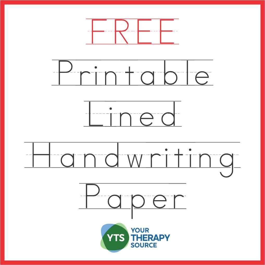 Printable Handwriting Paper For Kindergarten