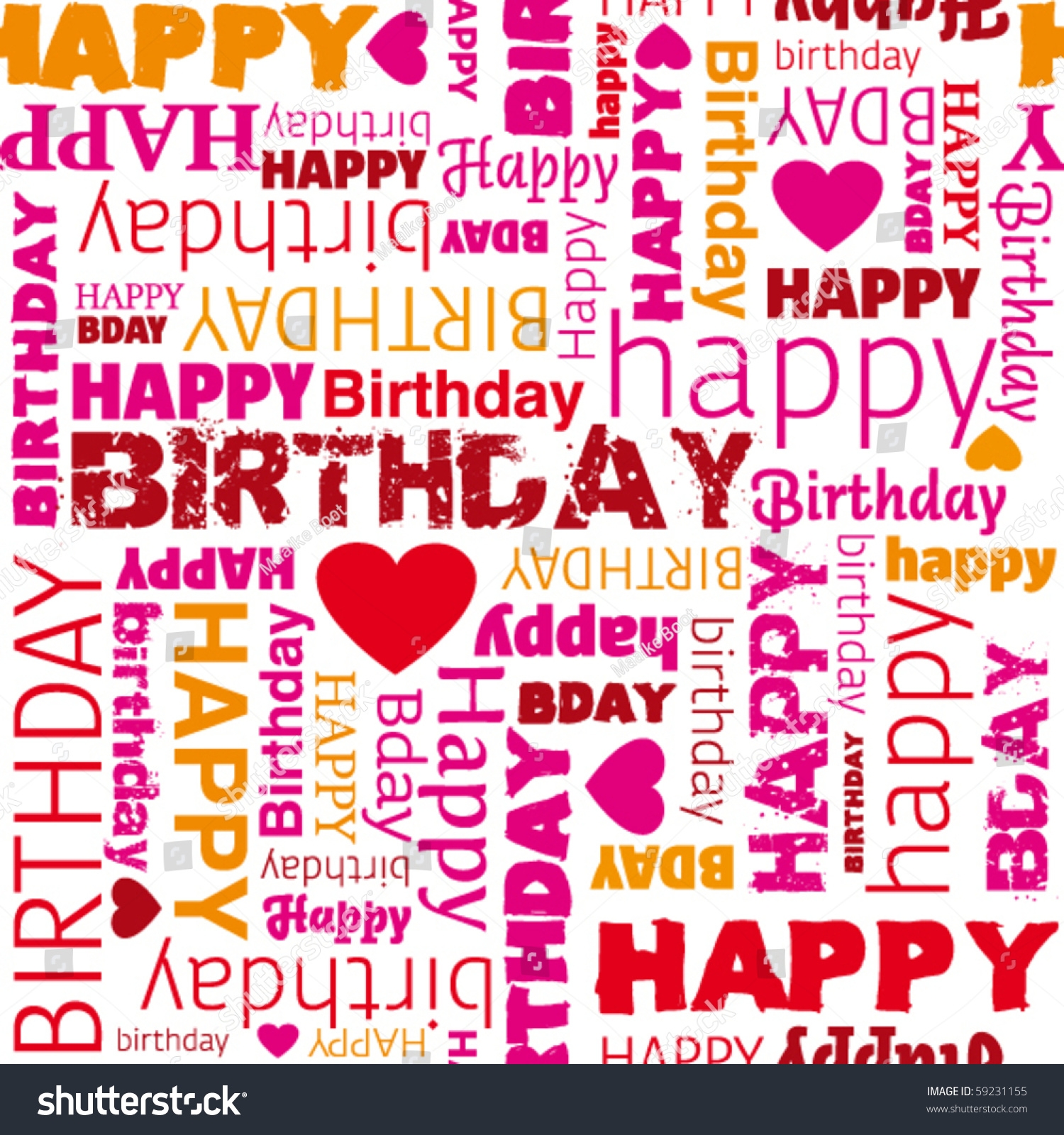 Happy Birthday Wrapping Paper Seamless Pattern Stock Vector Royalty Free 59231155 Shutterstock