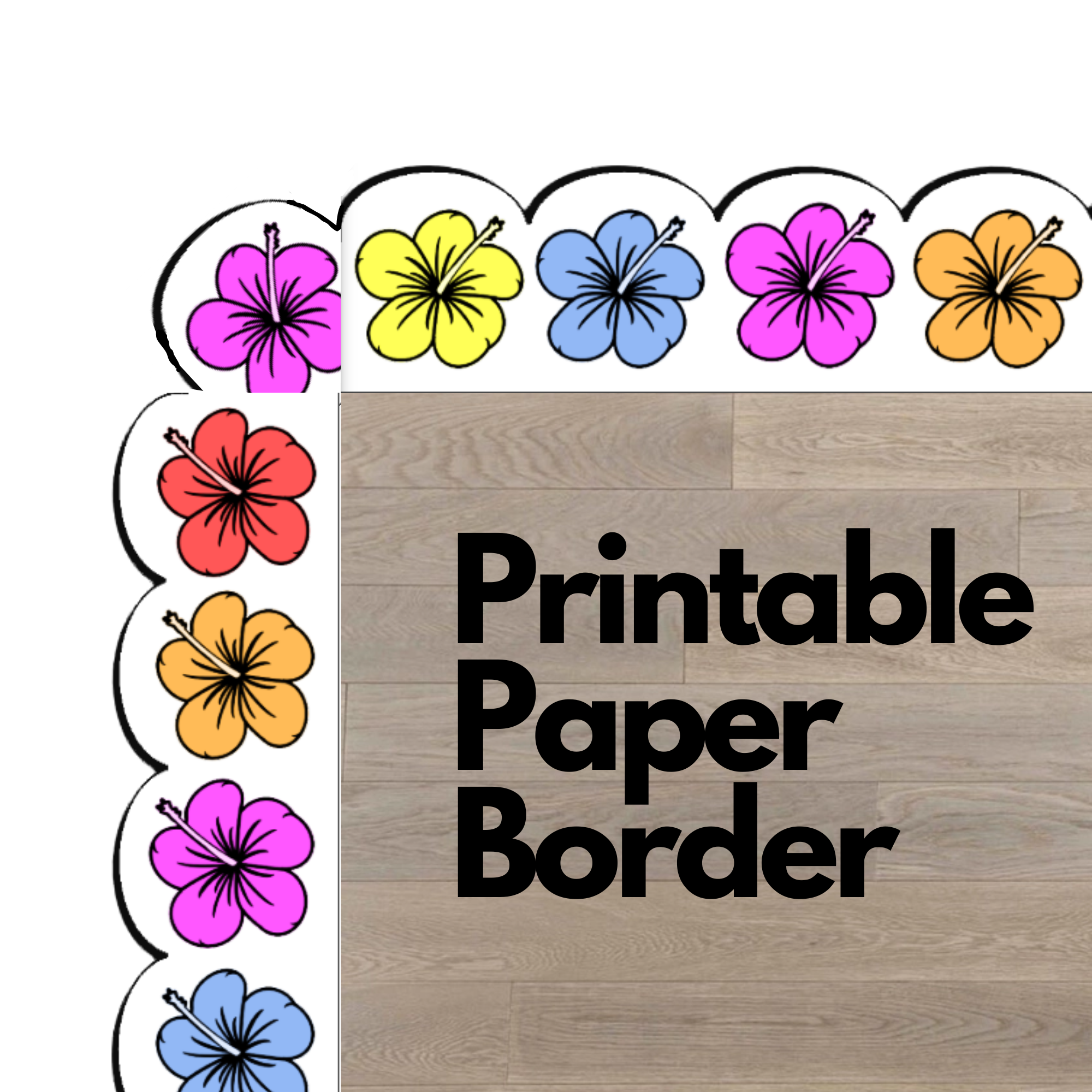 Hawaiian Flower Hibiscus Bulletin Board Paper Border Trim Rainbow Classroom Decoration Lelo And Stitch Hawaii Luau Flowers 90s Y2K Classful