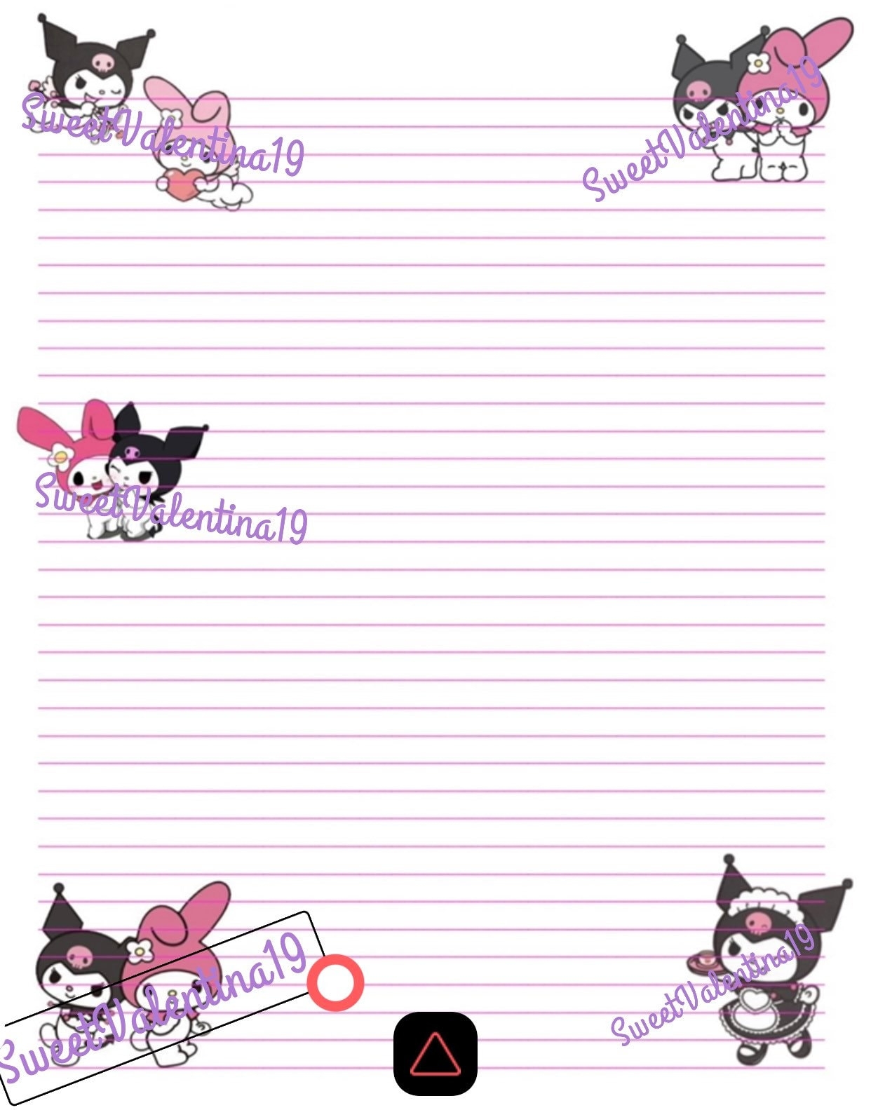 Hello Kitty And Friends inspired Lined Writing Paper Stationery Etsy