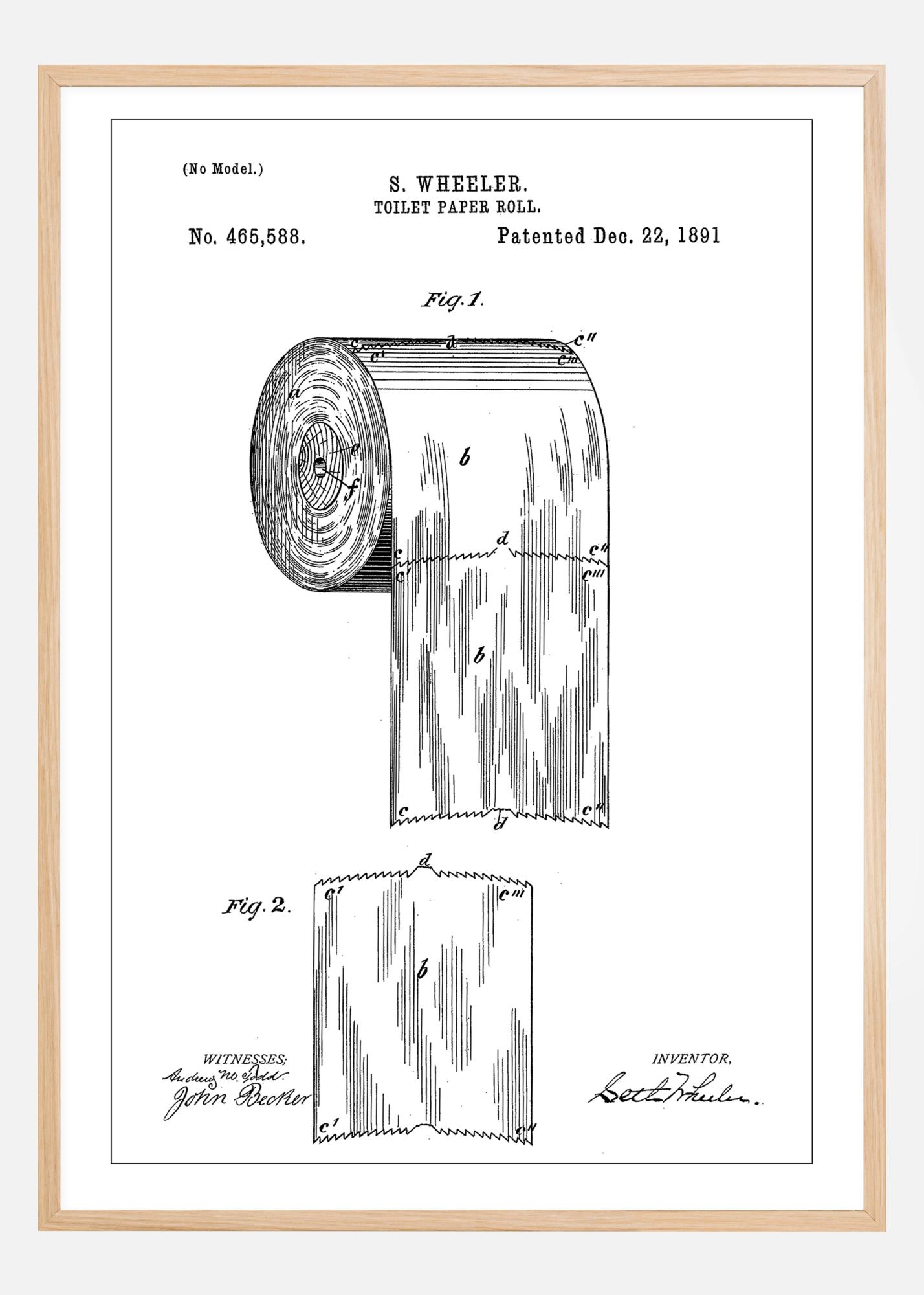 Hier Patent Print Toilet Paper Roll White Poster Kaufen BGASTORE DE
