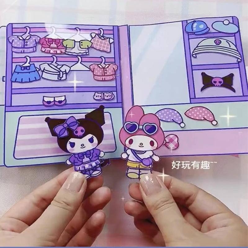 HOHA Sanrio Quiet Book Mymelody Kuromi Cinnamoroll Pom Pom Purin Pochacco Animal House Childrens Puzzle Handmade Paper Doll House Hand Ledger Material Pack Quiet Game Book Kids Gift Lazada Lazada