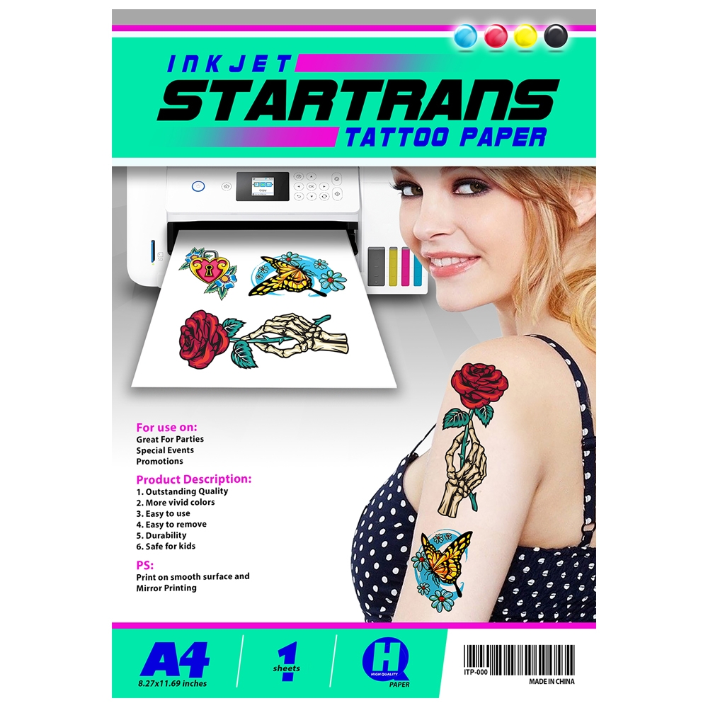 Inkjet Tattoo Paper A4 Create Your Own Temporary Tattoos At Home Get Creative With Inkjet Tattoo Paper A4 For DIY Temporary Tattoos Inkjet Tattoo Paper A4 High Quality Adhesive Sheets For