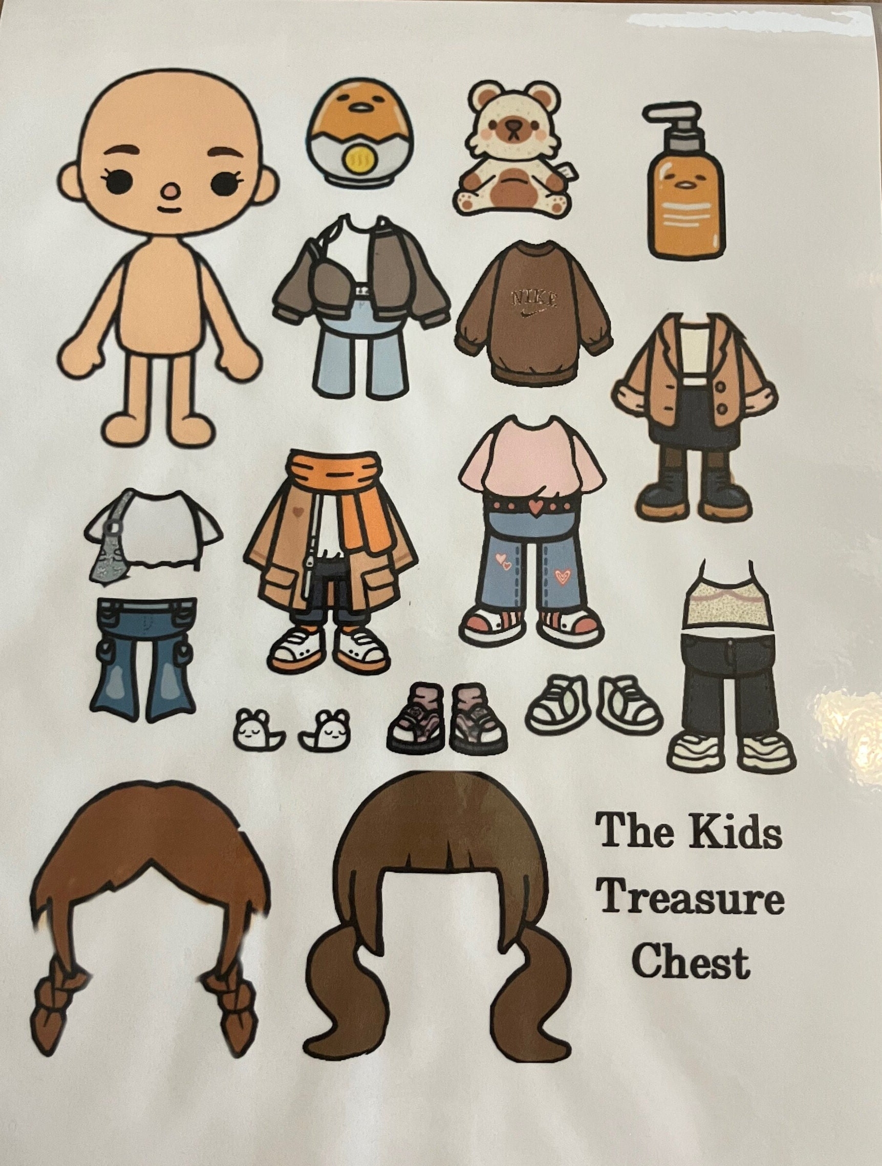Inspired Toca Boca Paper Doll fall Printable Downloadable Clothes Kids Play Etsy UK