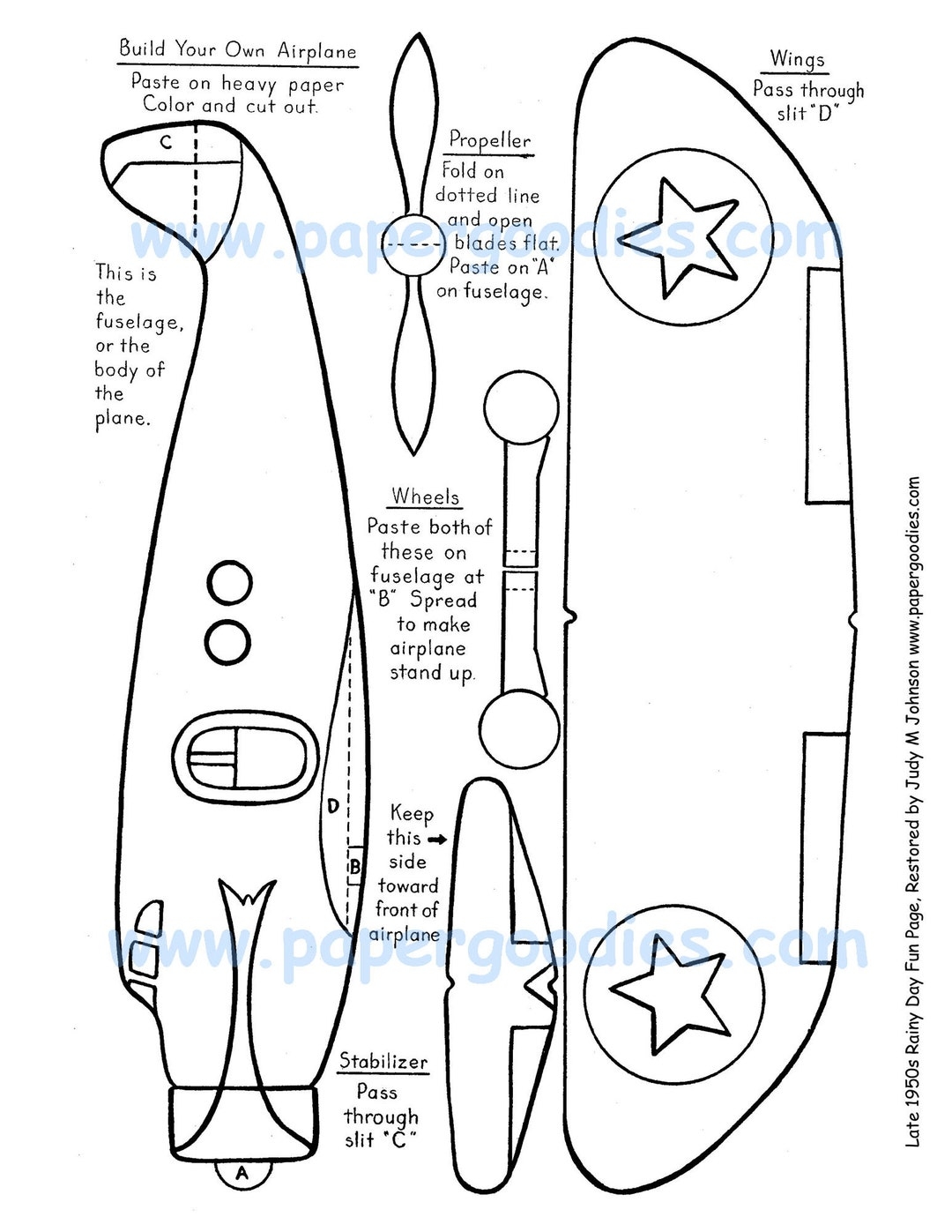 INSTANT PRINTABLE Download 2 Airplanes To Color cut fly Paper Toy Paper Airplane Fun For Kids Collectible Papercraft Party Fun Etsy Australia