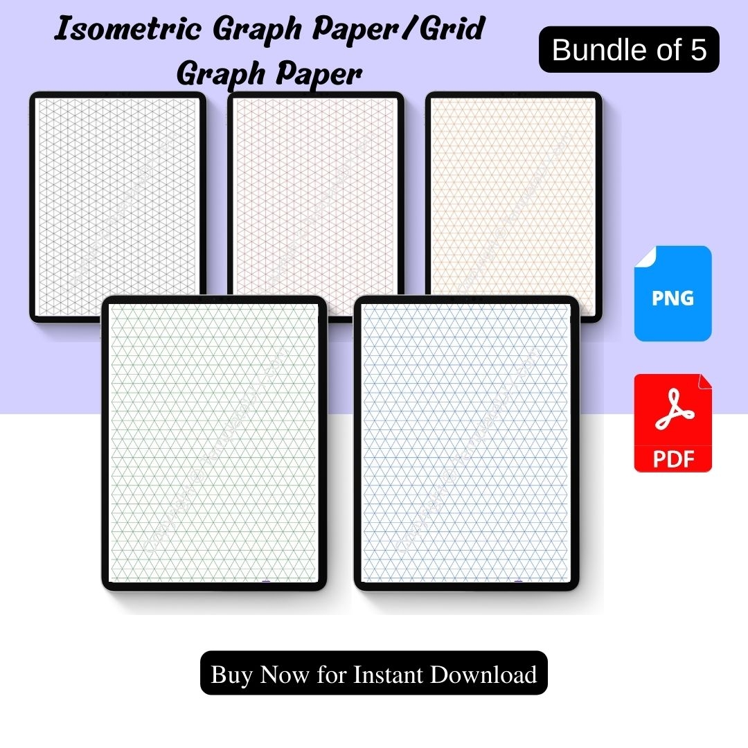 Isometric Graph Paper Grid Graph Paper Printable PDF