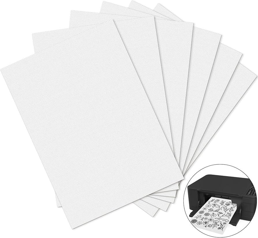 JSRQT 6 Sheets Printable Embroidery Patterns Blank Water Soluble Stabilizer Stick And Stitch Transfer Paper Hand Machine Supplies 8 3 X 11 Inches Amazon ca Home