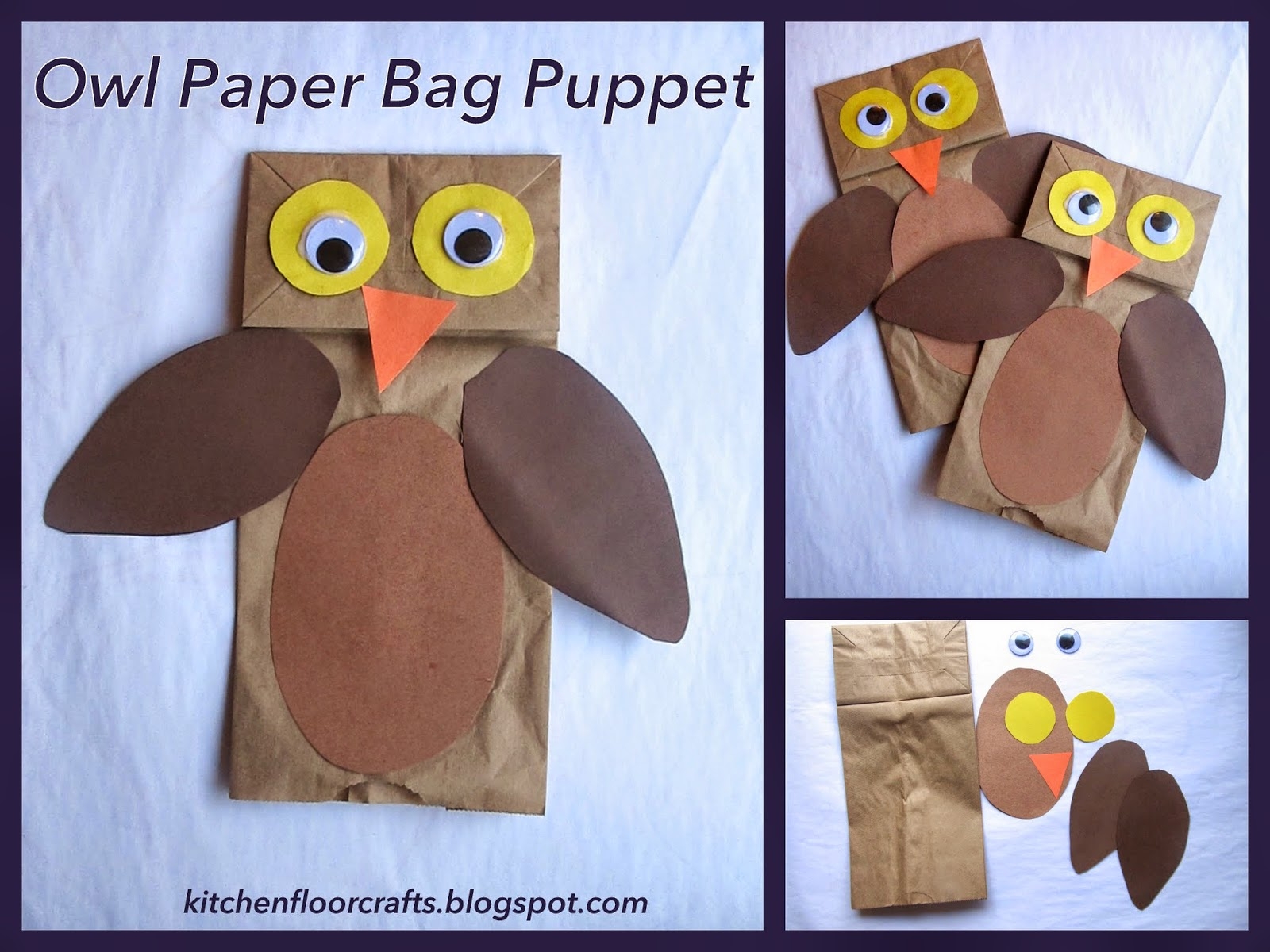 Kitchen Floor Crafts Owl Paper Bag Puppets
