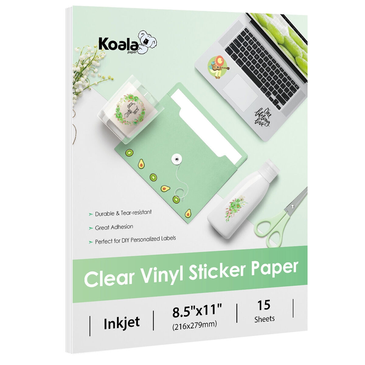 Koala Clear Sticker Paper For Inkjet Printable Vinyl Sticker Paper Waterproof 15 EBay