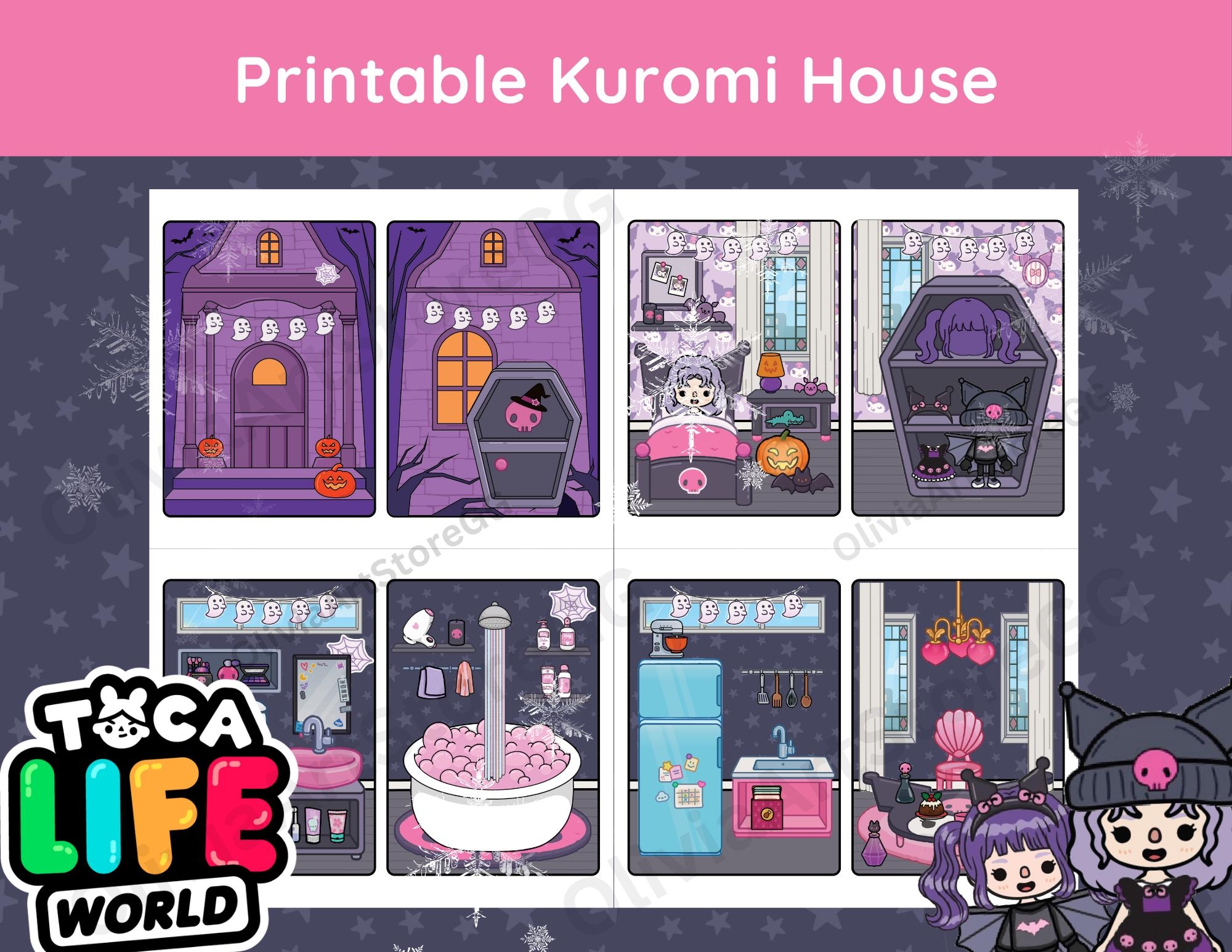 Kuromi Printable Toca Boca Paper Doll House Halloween Quiet Book DIY Project Decorated Rooms Paper craft For Kid Activity Etsy