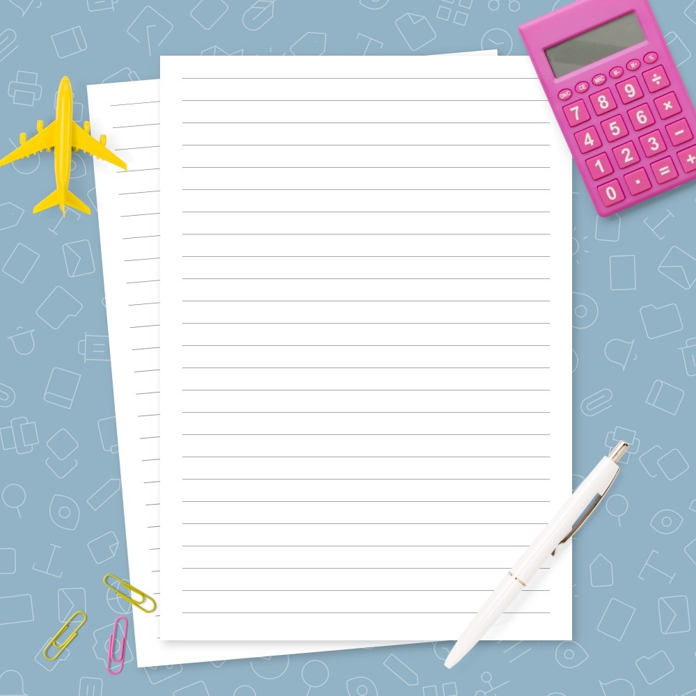 Lined Paper Template 8mm Template Printable PDF