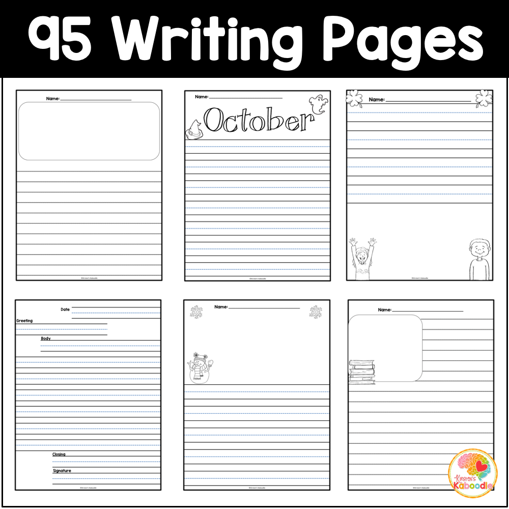 Kindergarten Writing Paper Printable