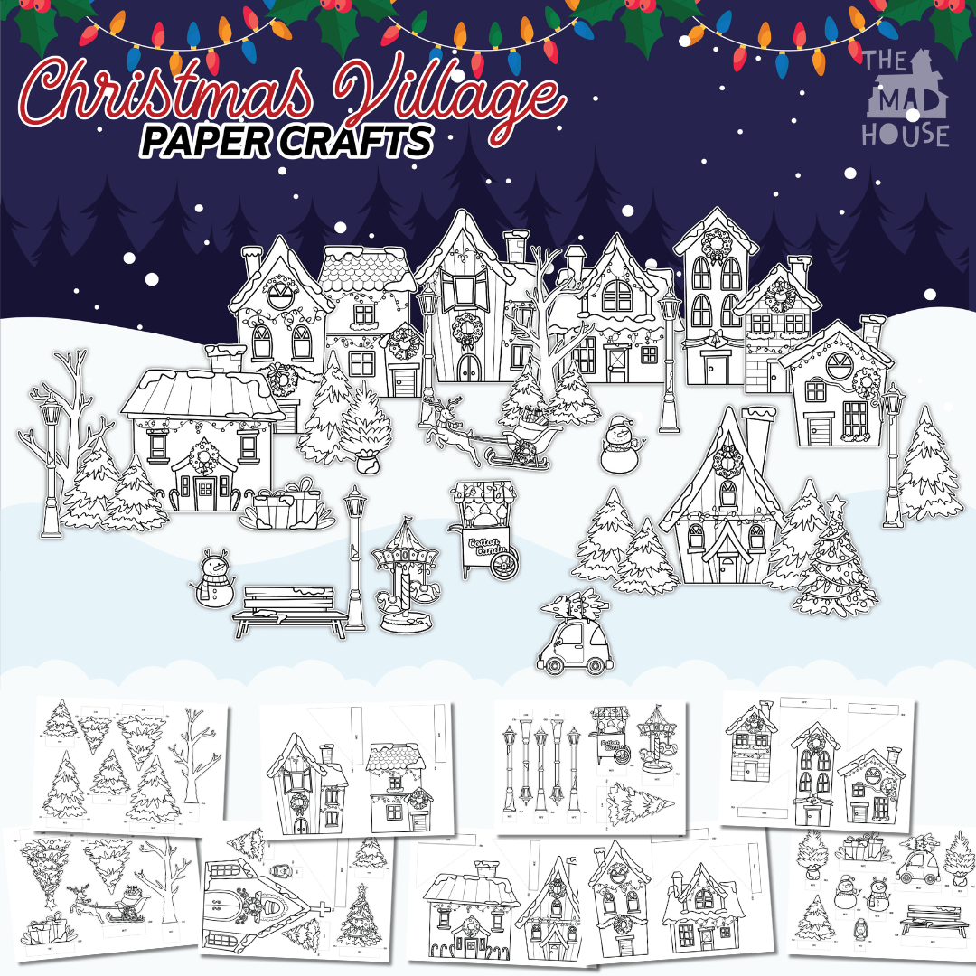Magical Christmas Village Printables Paper Crafts For Kids