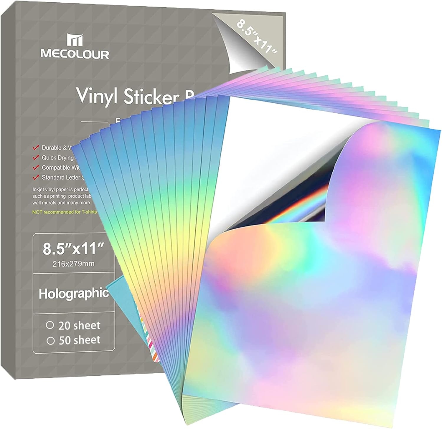 MECOLOUR Premium Holographic Sticker Paper 20 Qatar Ubuy