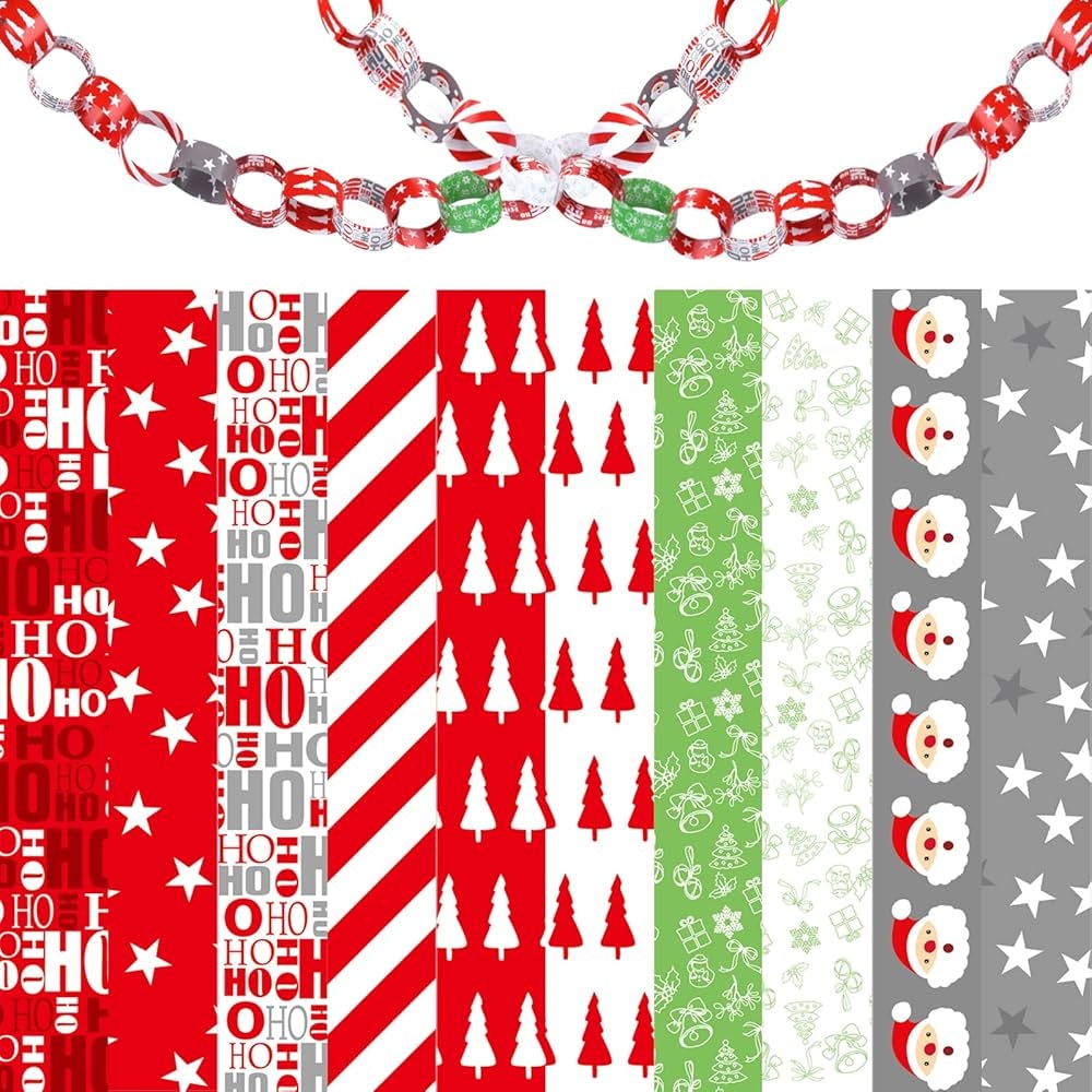 MIAHART Pack Of 300 Merry Christmas Paper Chains Festive Craft Paper Links For Festive Party Decorations Amazon de Home Kitchen