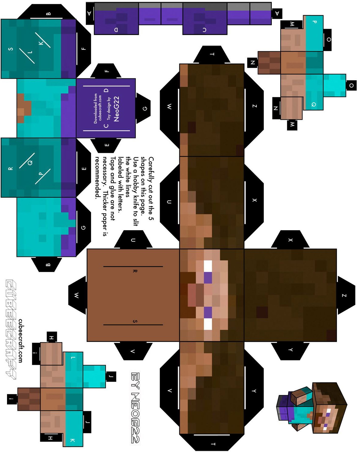 Minecraft Paper Model Free Printable Paper Template