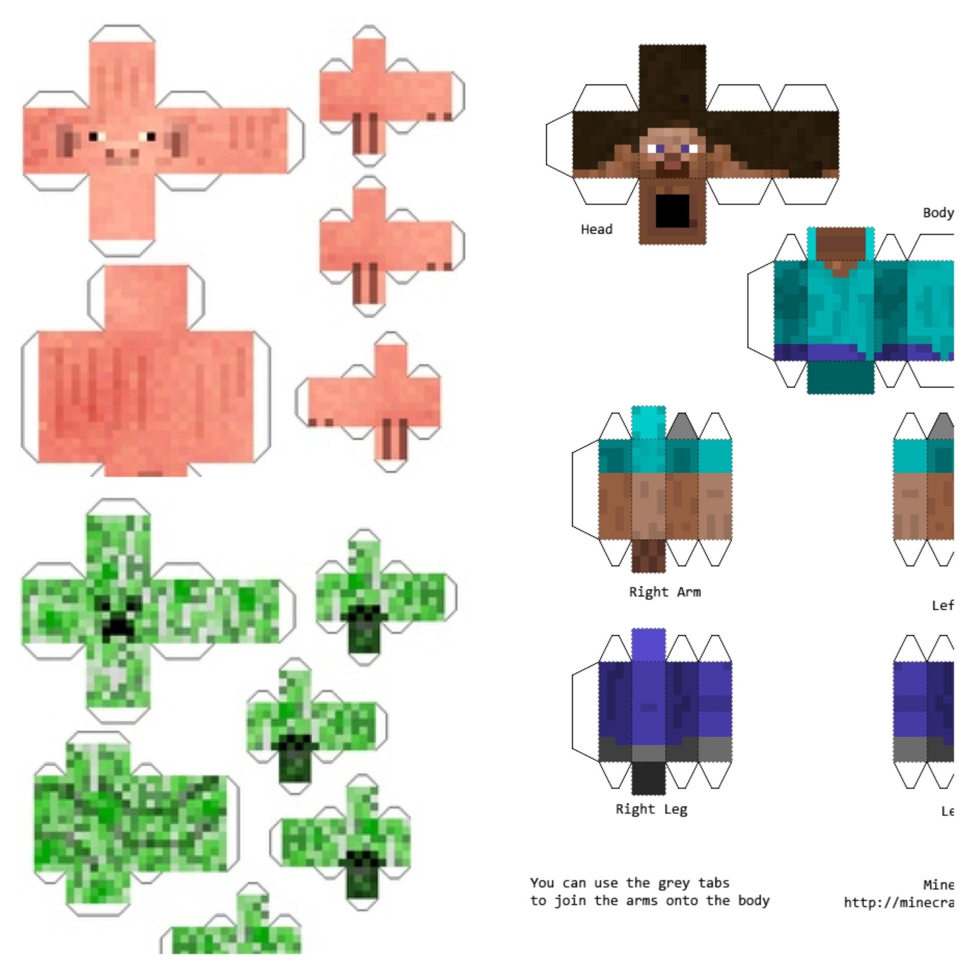 Minecraft Papercraft Models Minecraft Characters Google Search Minecraft Printable Papercrafts Printable Papercrafts