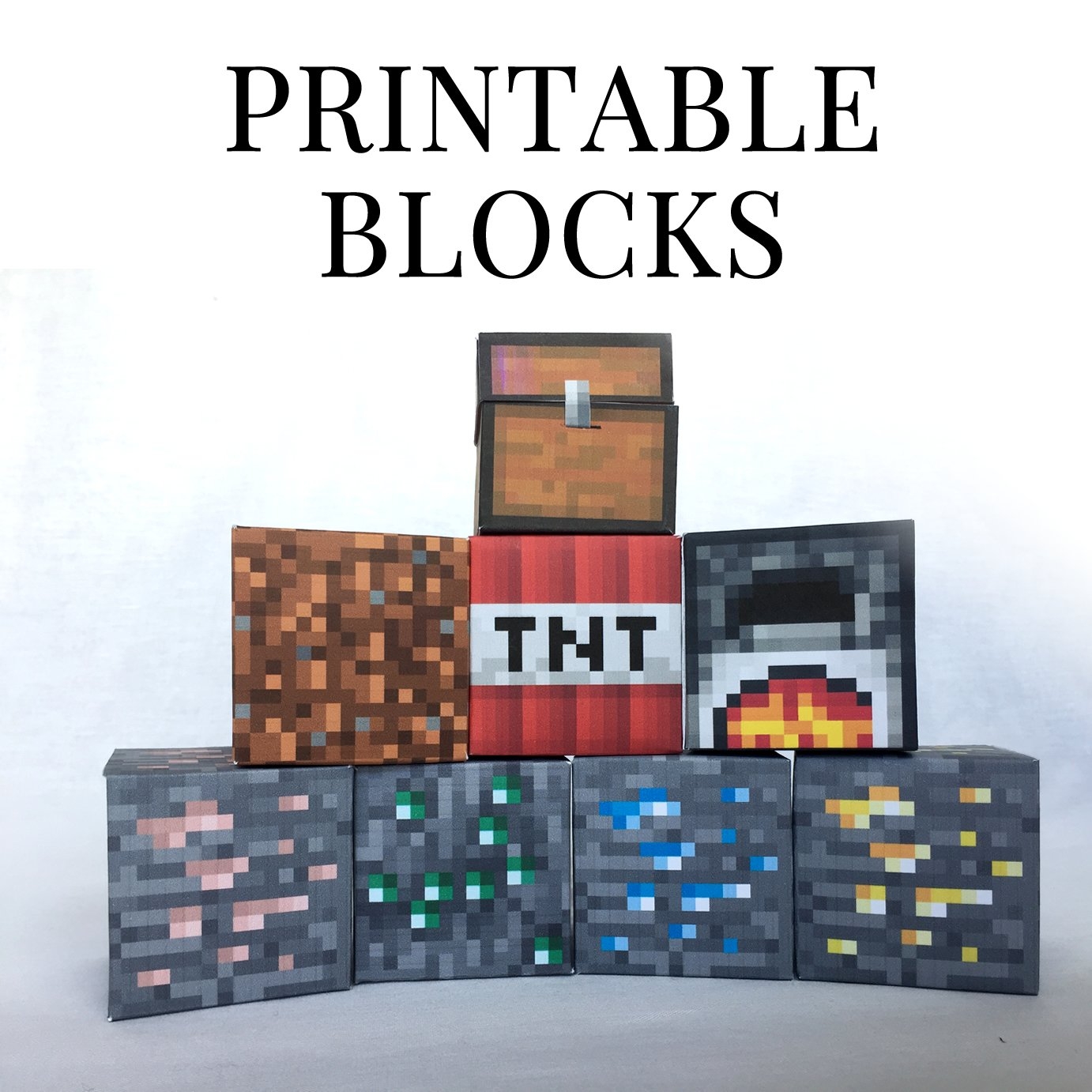 Minecraft Printable Papercraft Blocks SET 4