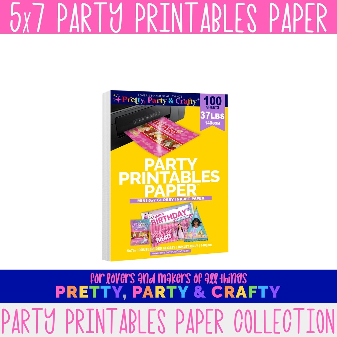Mini 5x7 Party Printable Paper Glossy Inkjet Paper For DIY Treat Wrappers Glossy Party Favor Paper Etsy Australia