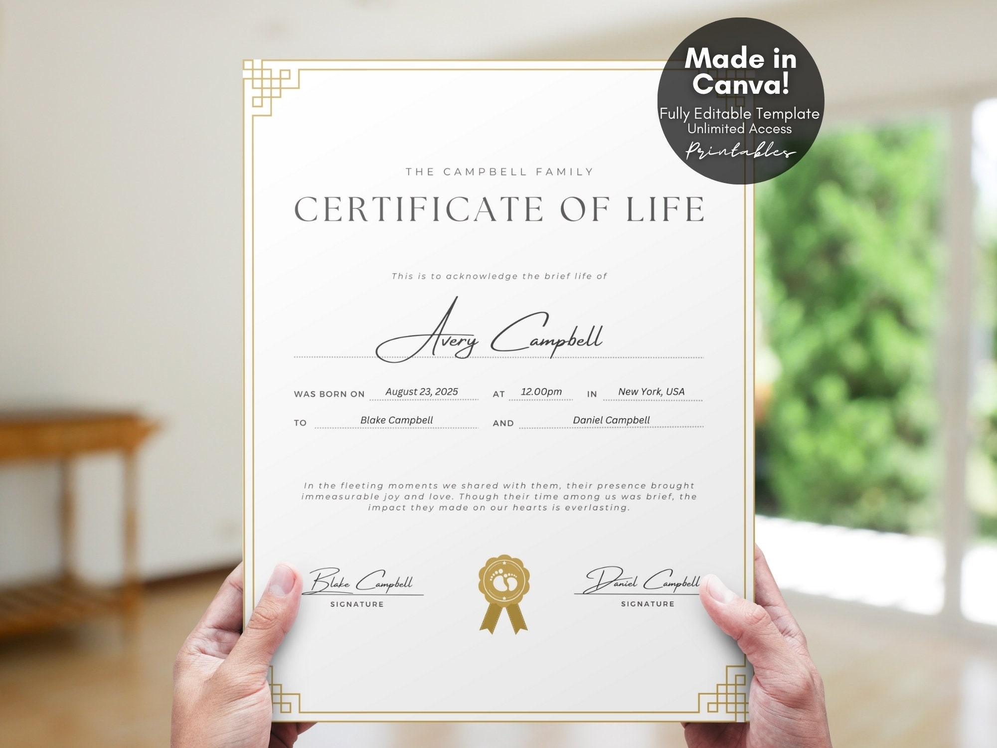 Miscarriage Certificate Editable Etsy