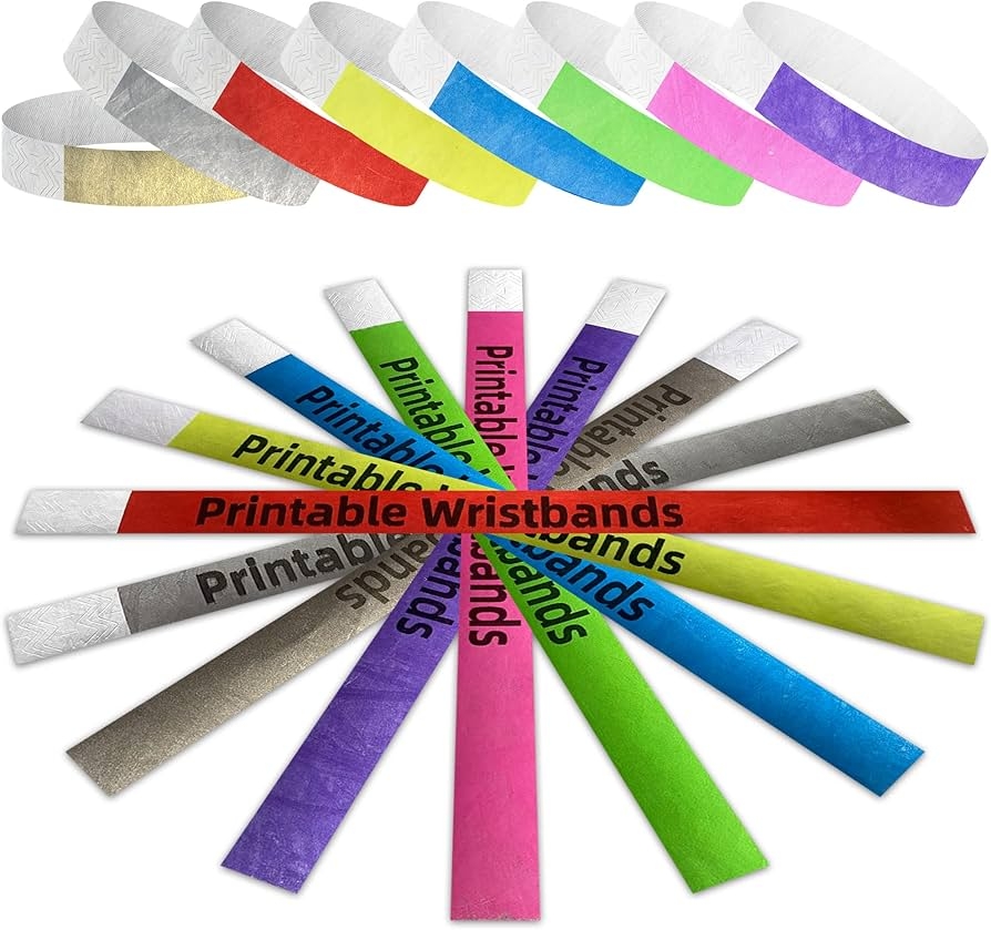Mr Label 160K Tyvek Printable Paper Wristbands For Inkjet Printers Only Waterproof And Tear Resistant Ticket