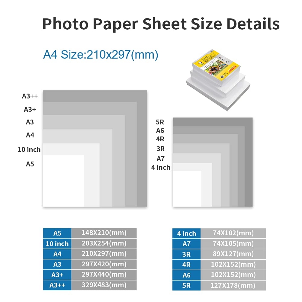 MR R 300 G m 50 Sheets A4 Format Glossy Inkjet Printable Photo Paper Inkjet Printer Glossy Photo Paper Instant Dry Waterproof Bright White Photo Sheets Amazon de Stationery Office Supplies